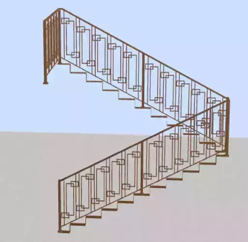 Iron stair railings 3D model