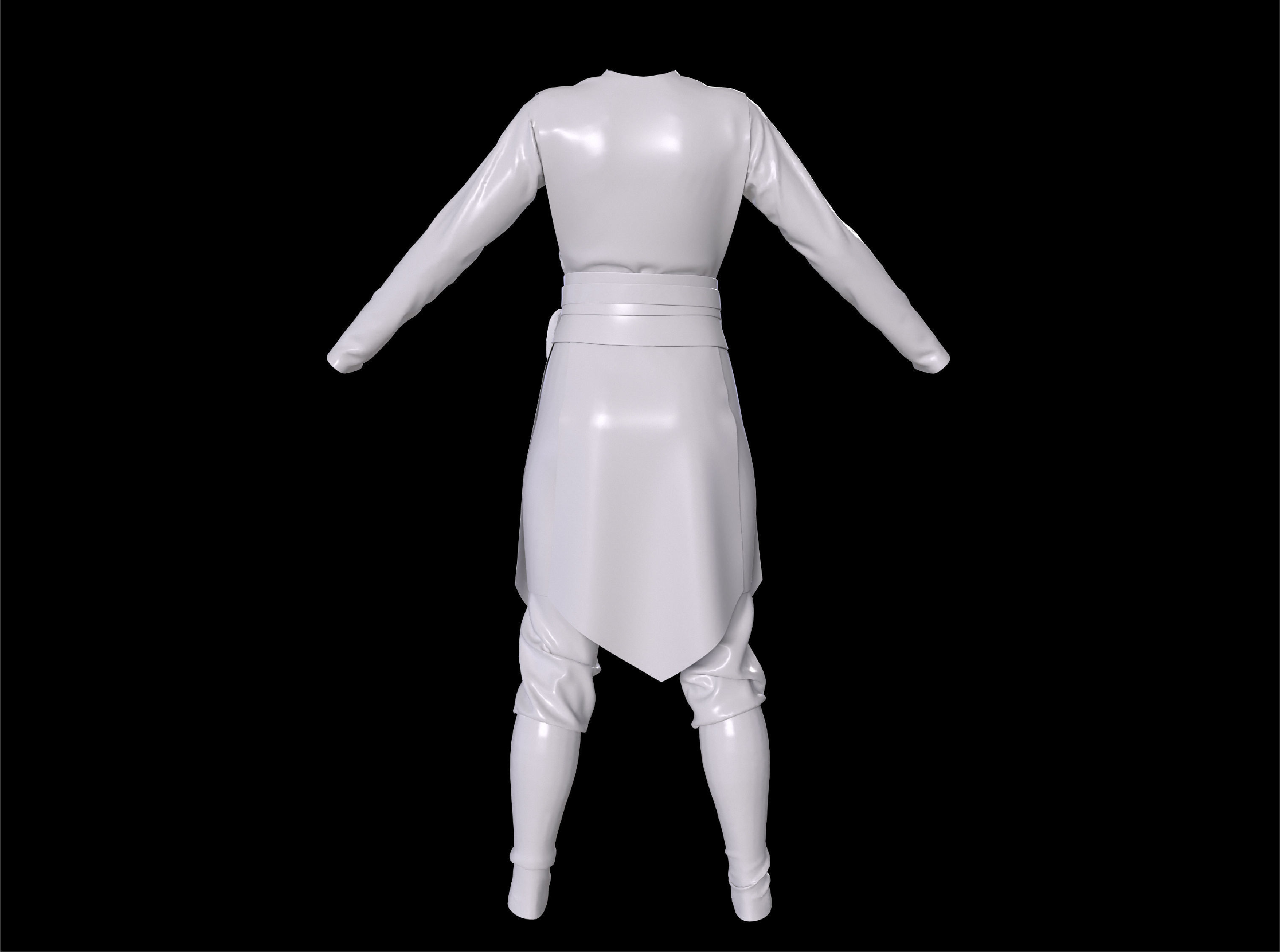 3D woman outfit character clothing 3D model_7