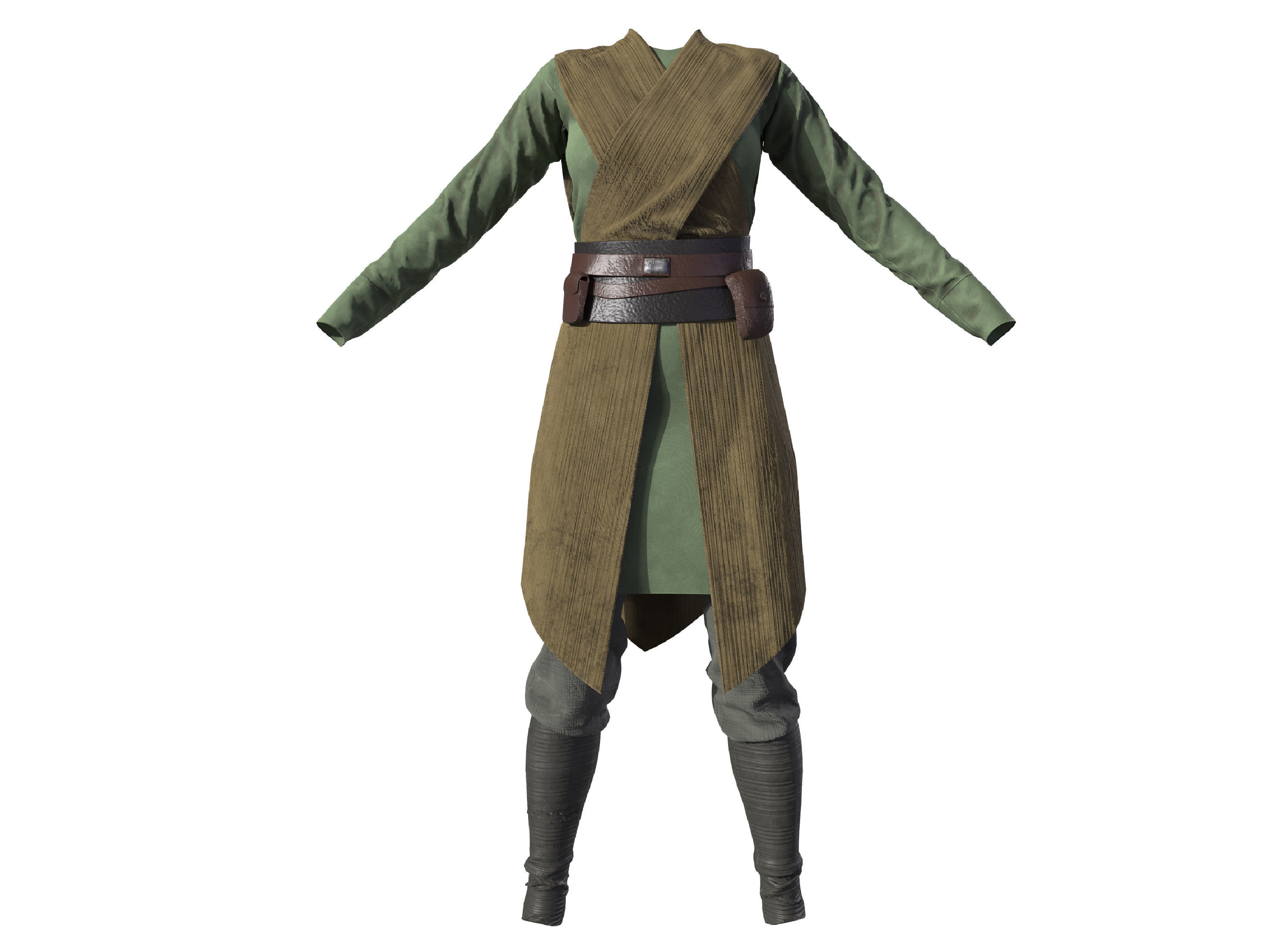 3D woman outfit character clothing 3D model_2