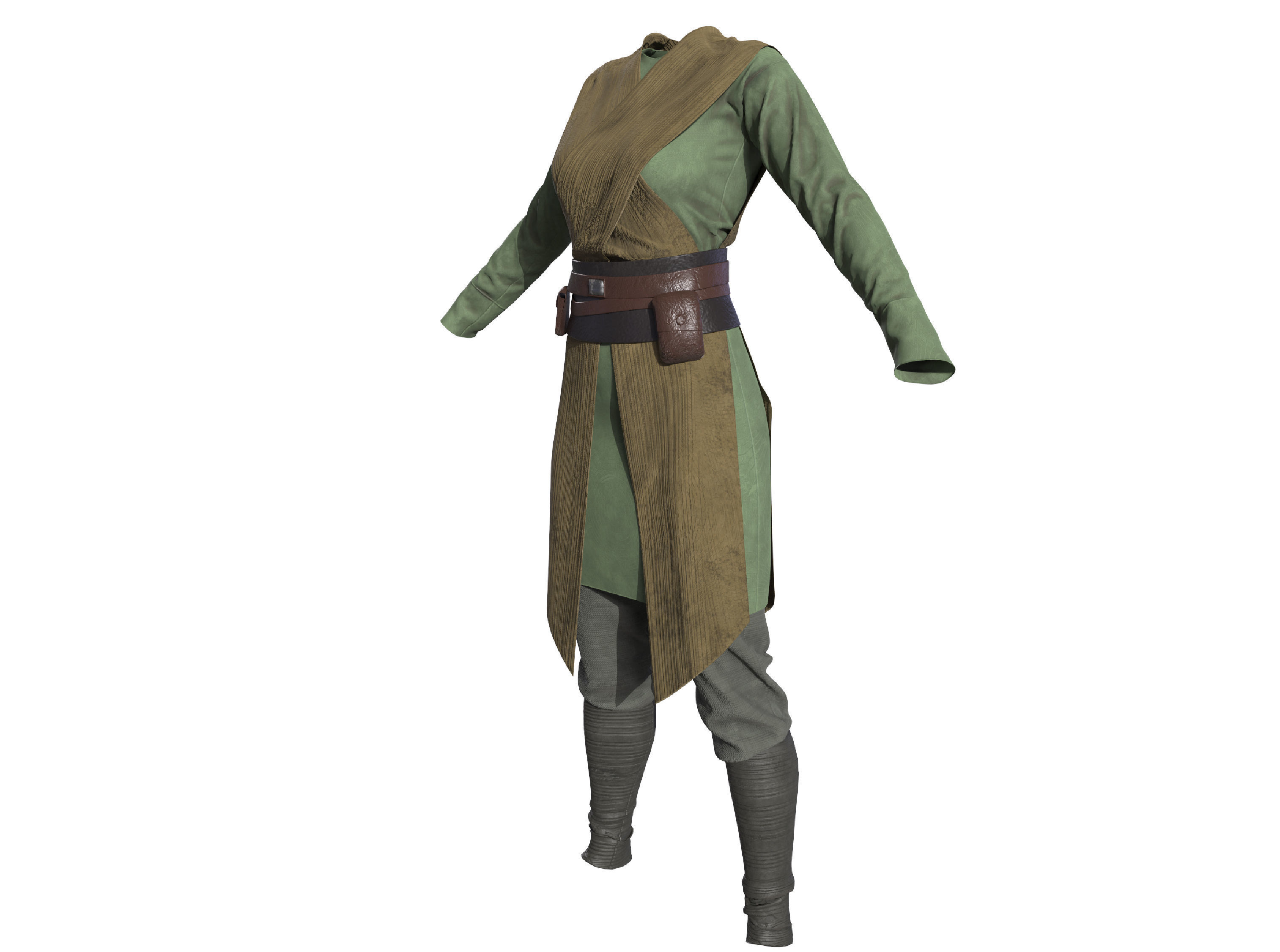 3D woman outfit character clothing 3D model_4