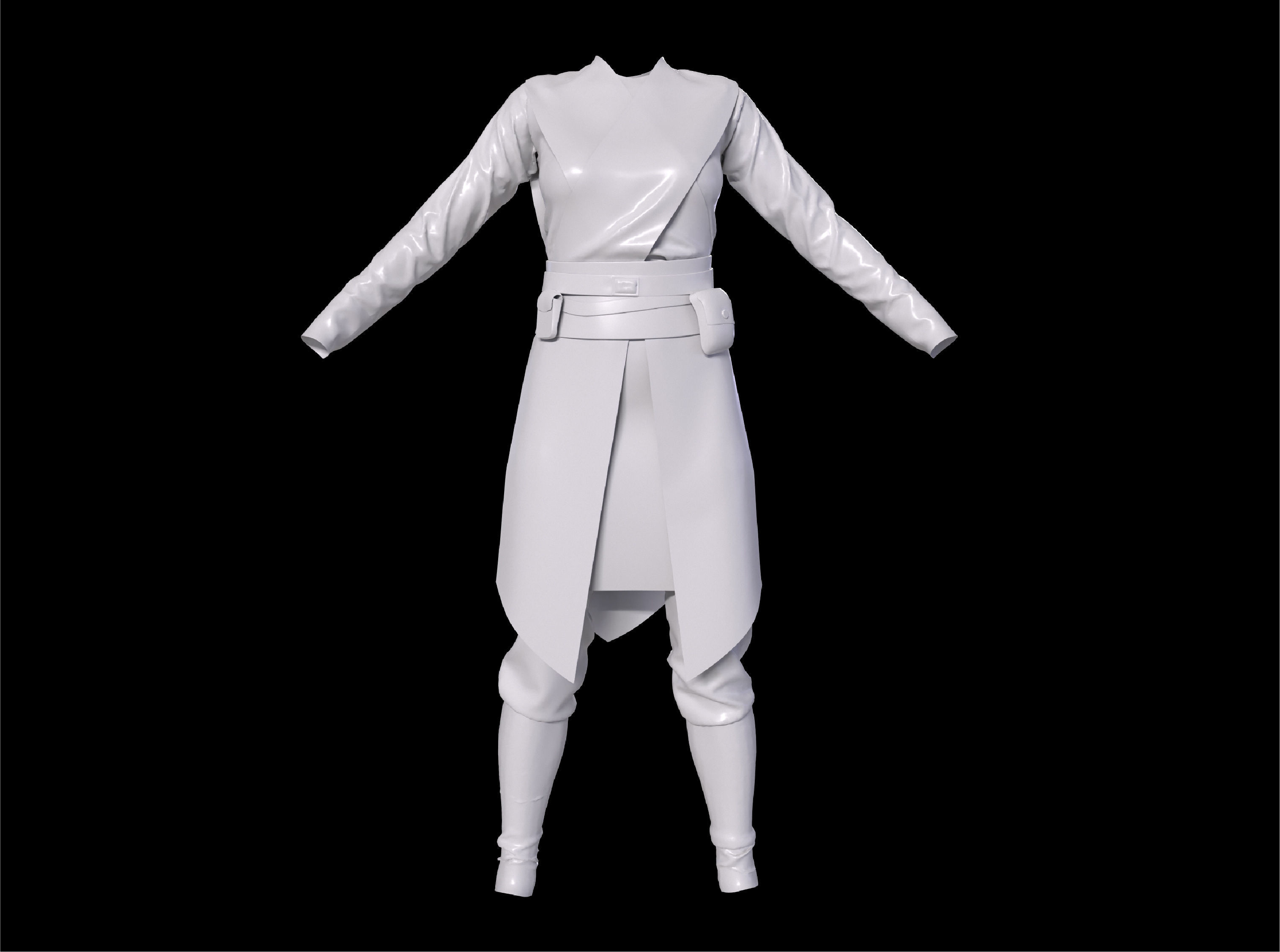 3D woman outfit character clothing 3D model_6