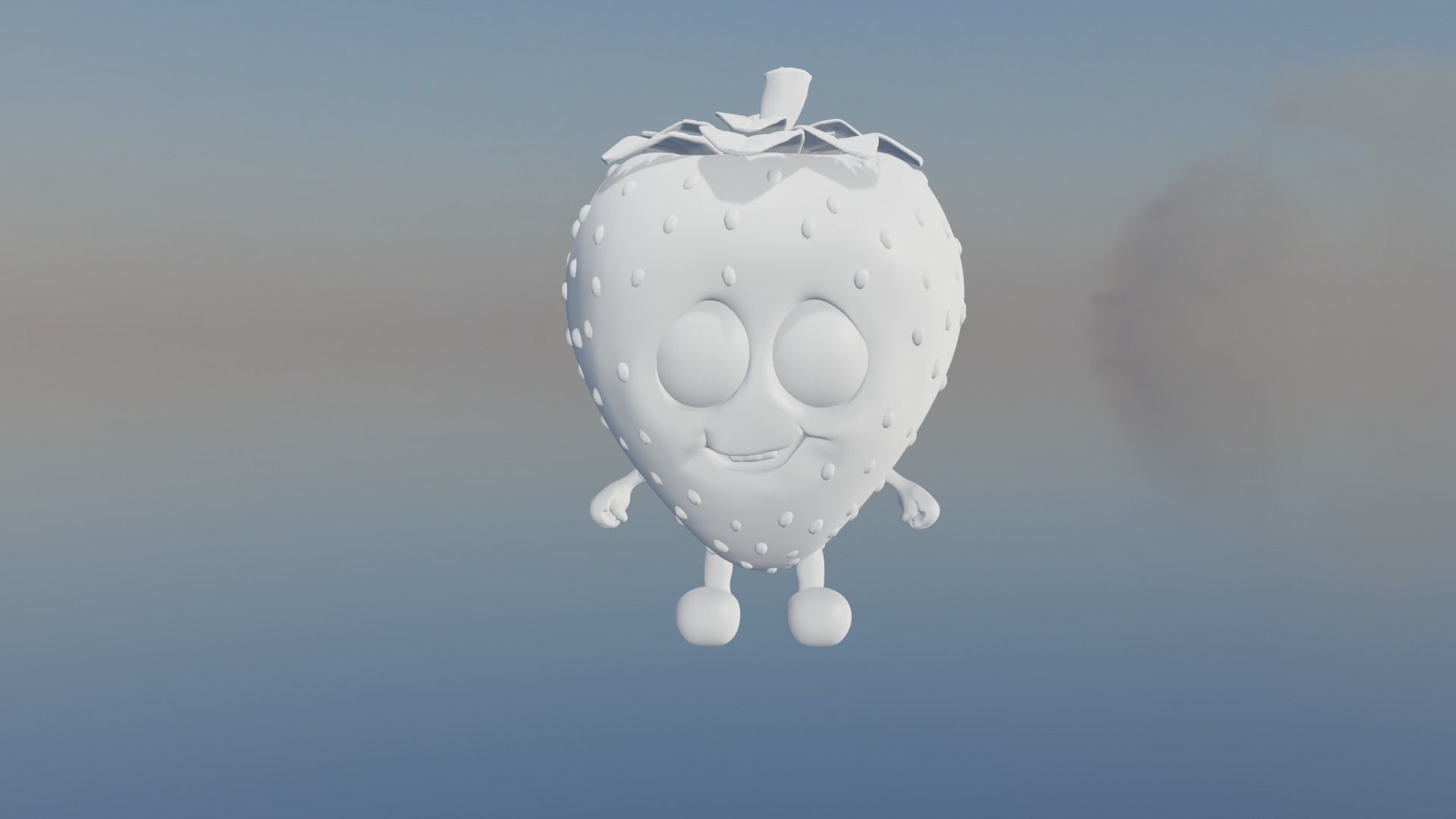 Adorable Animated and Rigged Low-poly Strawberry 3D Model Low-poly 3D model_5