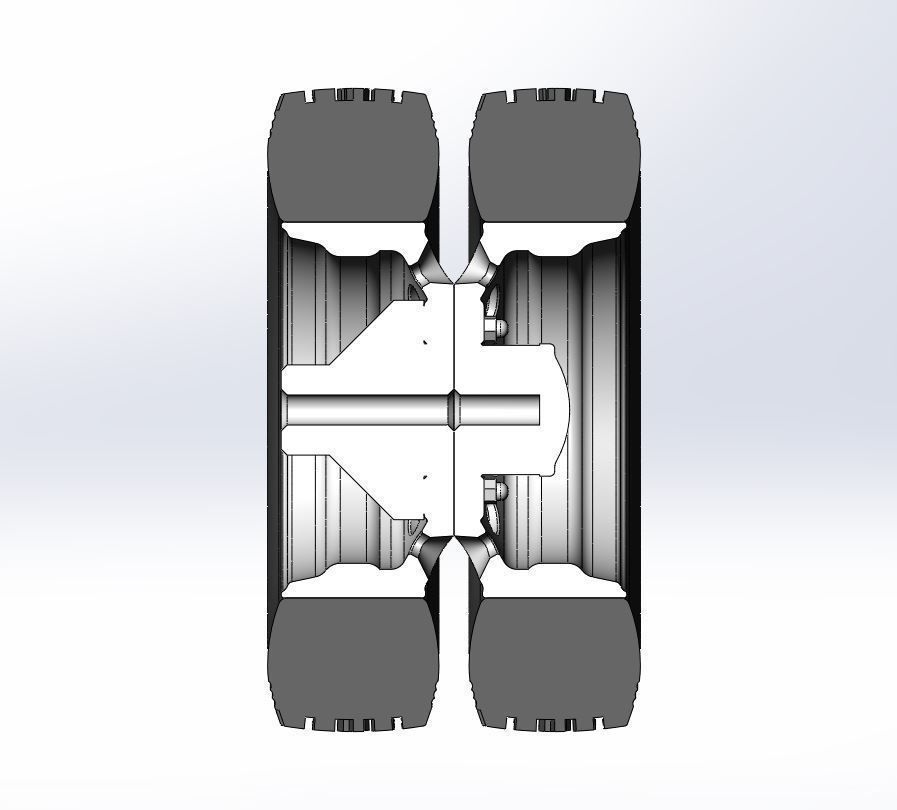 10 Oval Hole Rear double wheel of semi truck Scale 1 to 25 3D print model_10