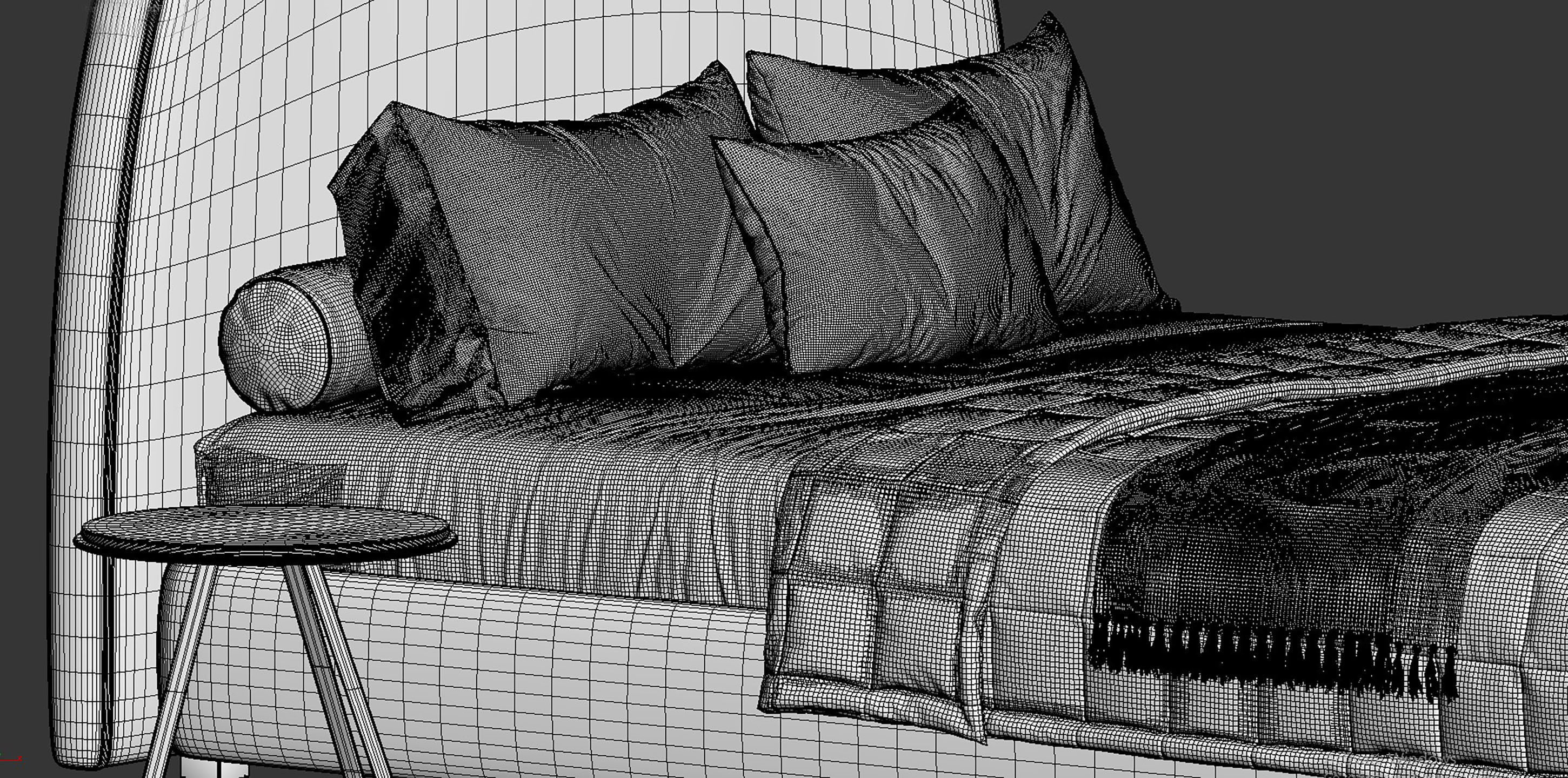 Demi Bed by DWR 3D model_15