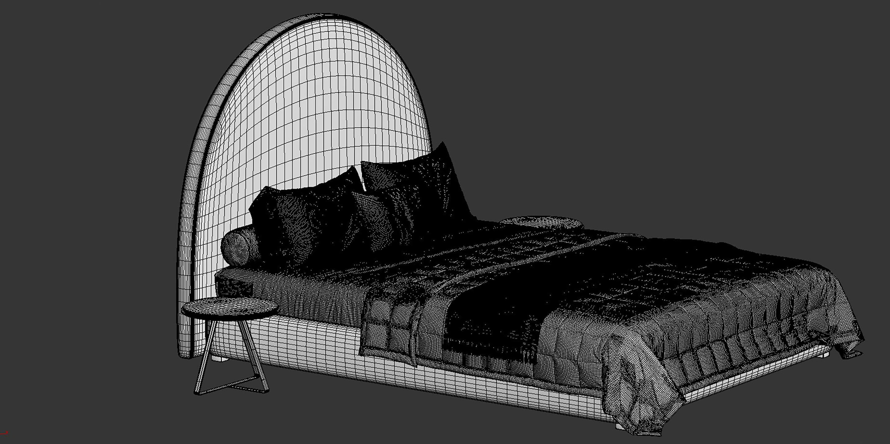 Demi Bed by DWR 3D model_16