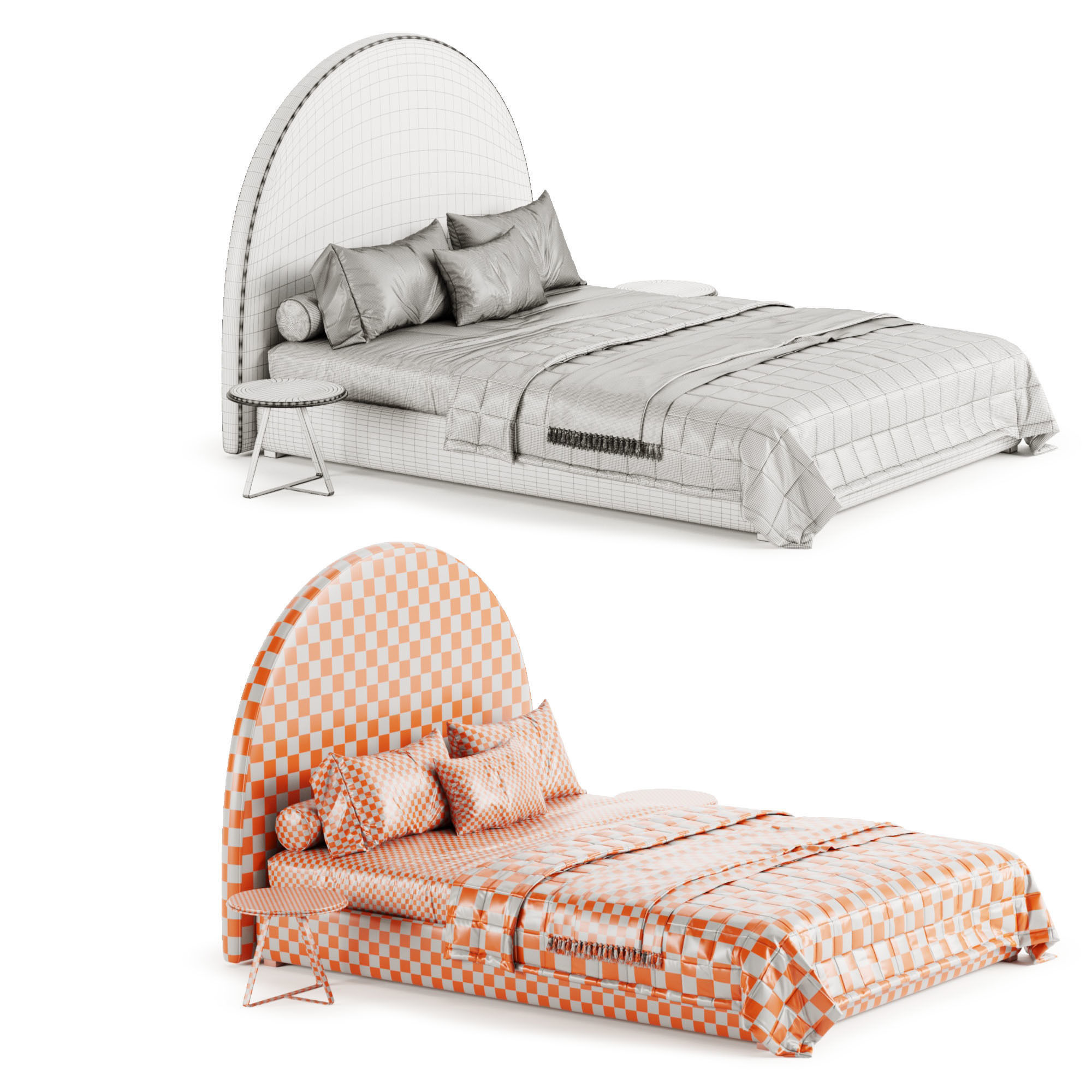 Demi Bed by DWR 3D model_3