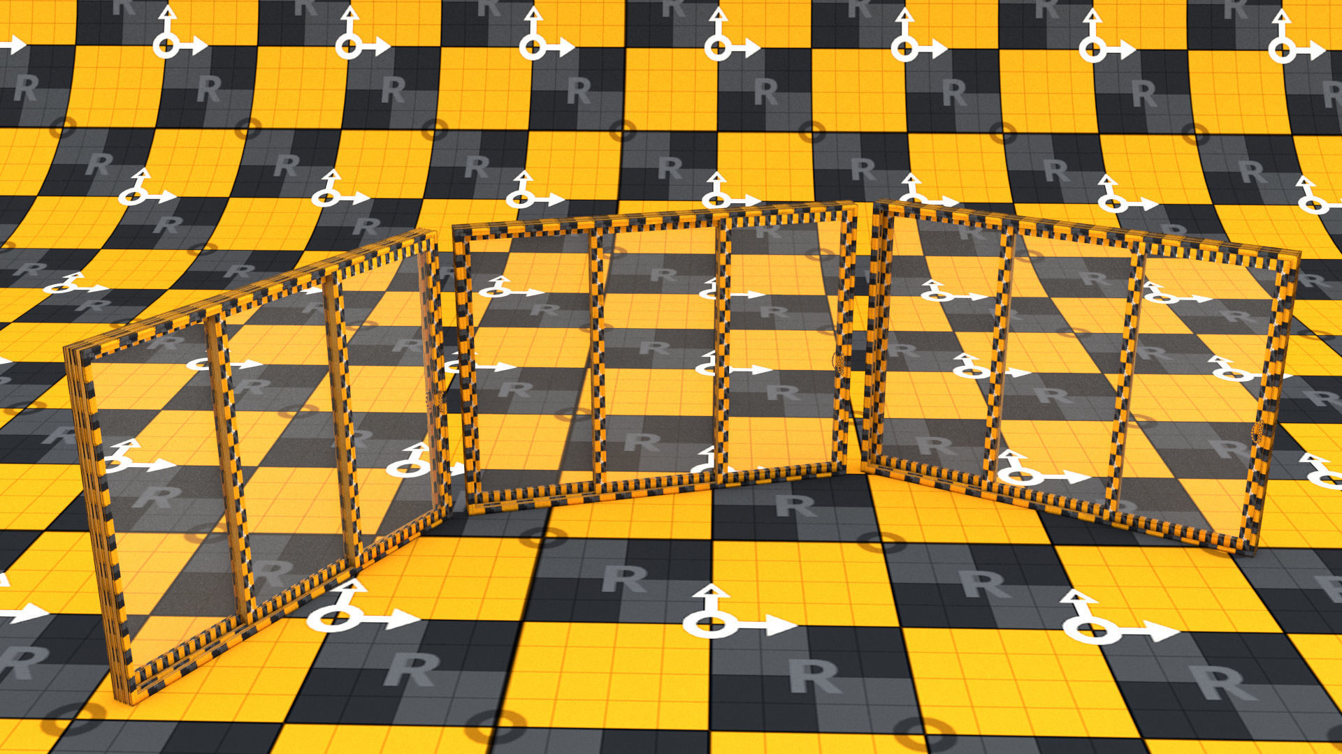 laos Aluminum Stacking Door Low-poly 3D model_16