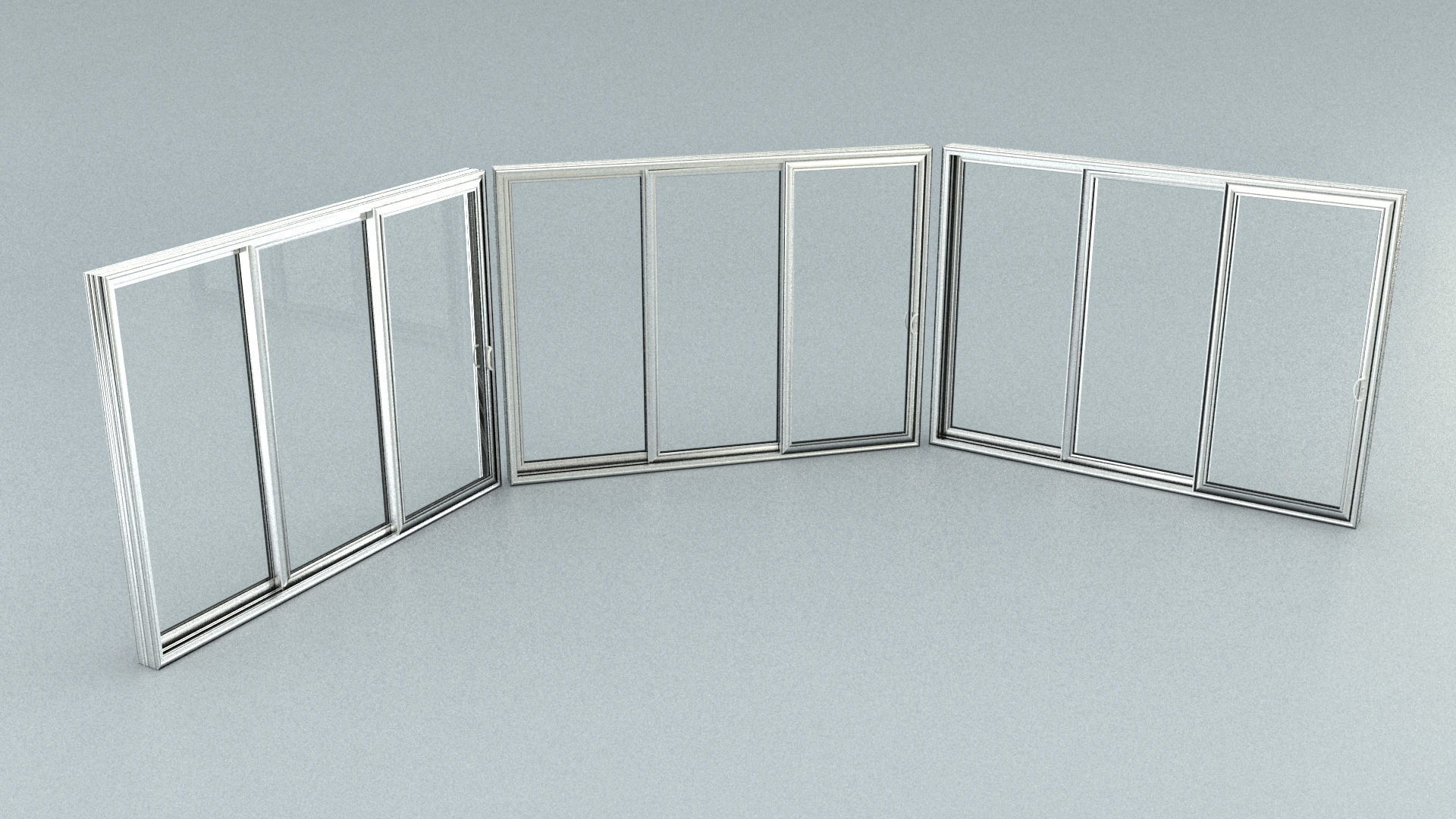 laos Aluminum Stacking Door Low-poly 3D model_4