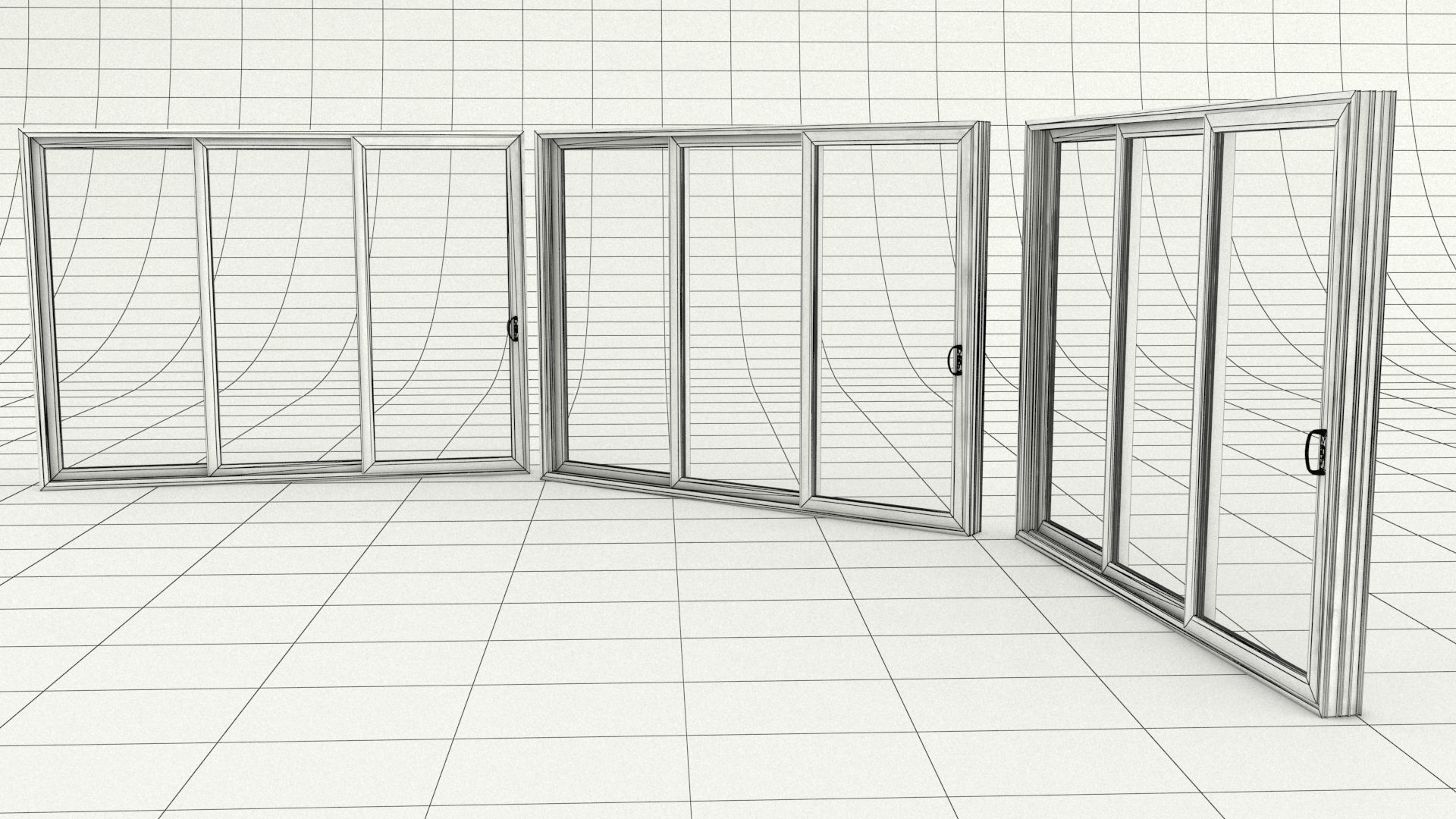 laos Aluminum Stacking Door Low-poly 3D model_11