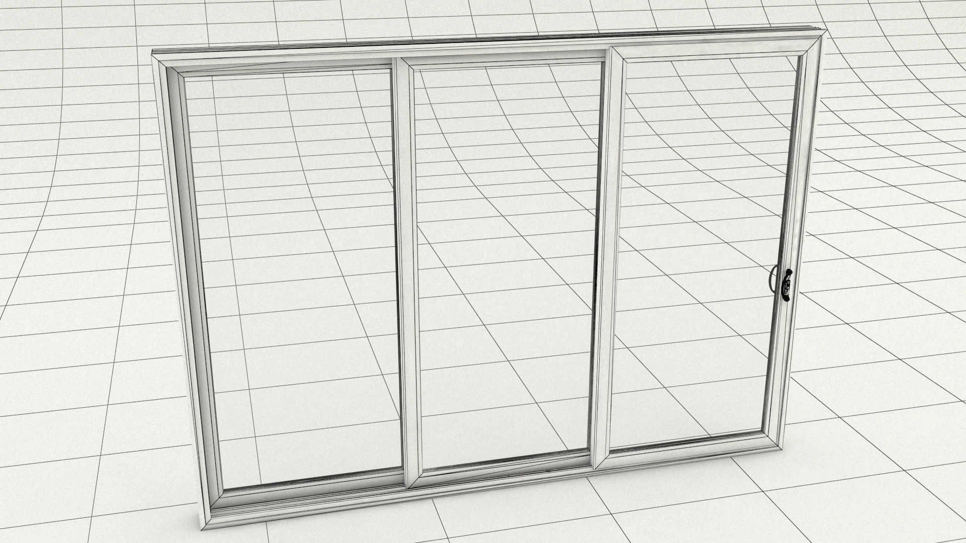laos Aluminum Stacking Door Low-poly 3D model_7