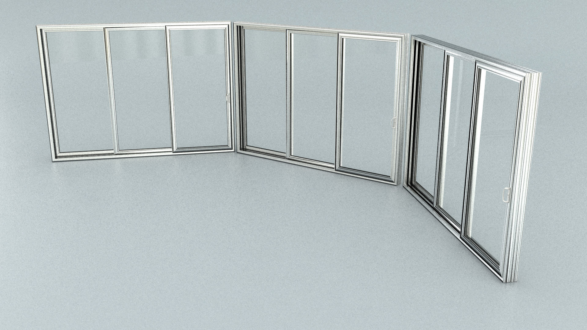 laos Aluminum Stacking Door Low-poly 3D model_5