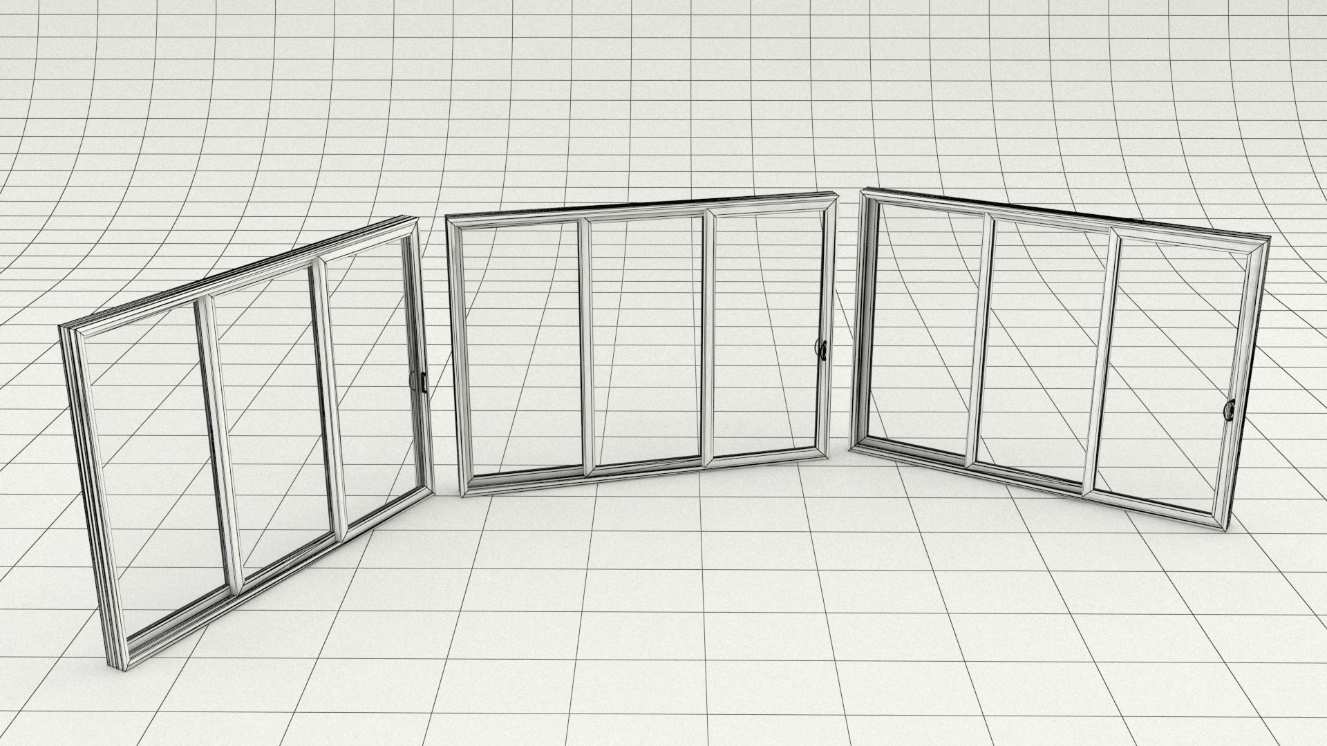 laos Aluminum Stacking Door Low-poly 3D model_10