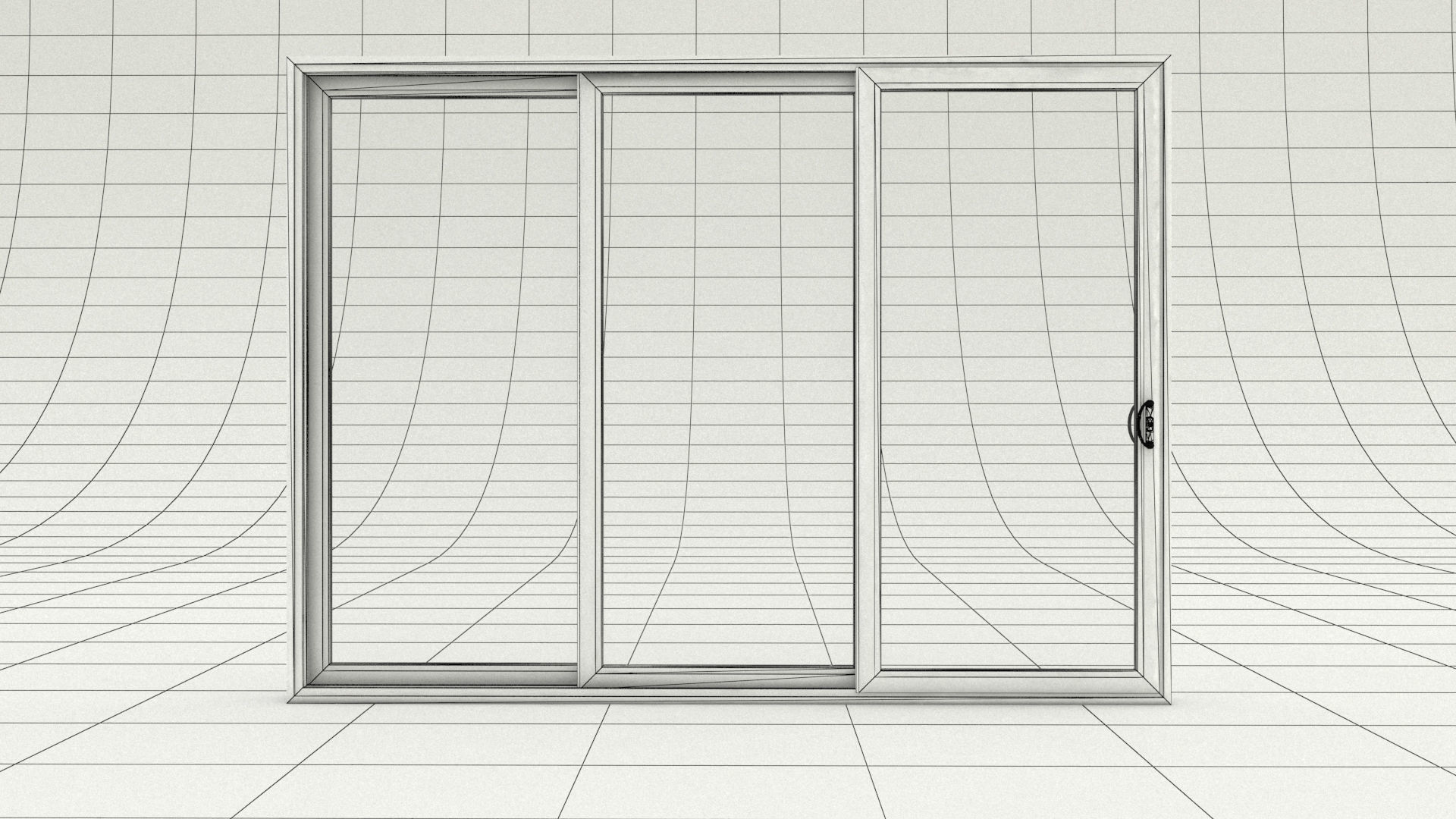 laos Aluminum Stacking Door Low-poly 3D model_6