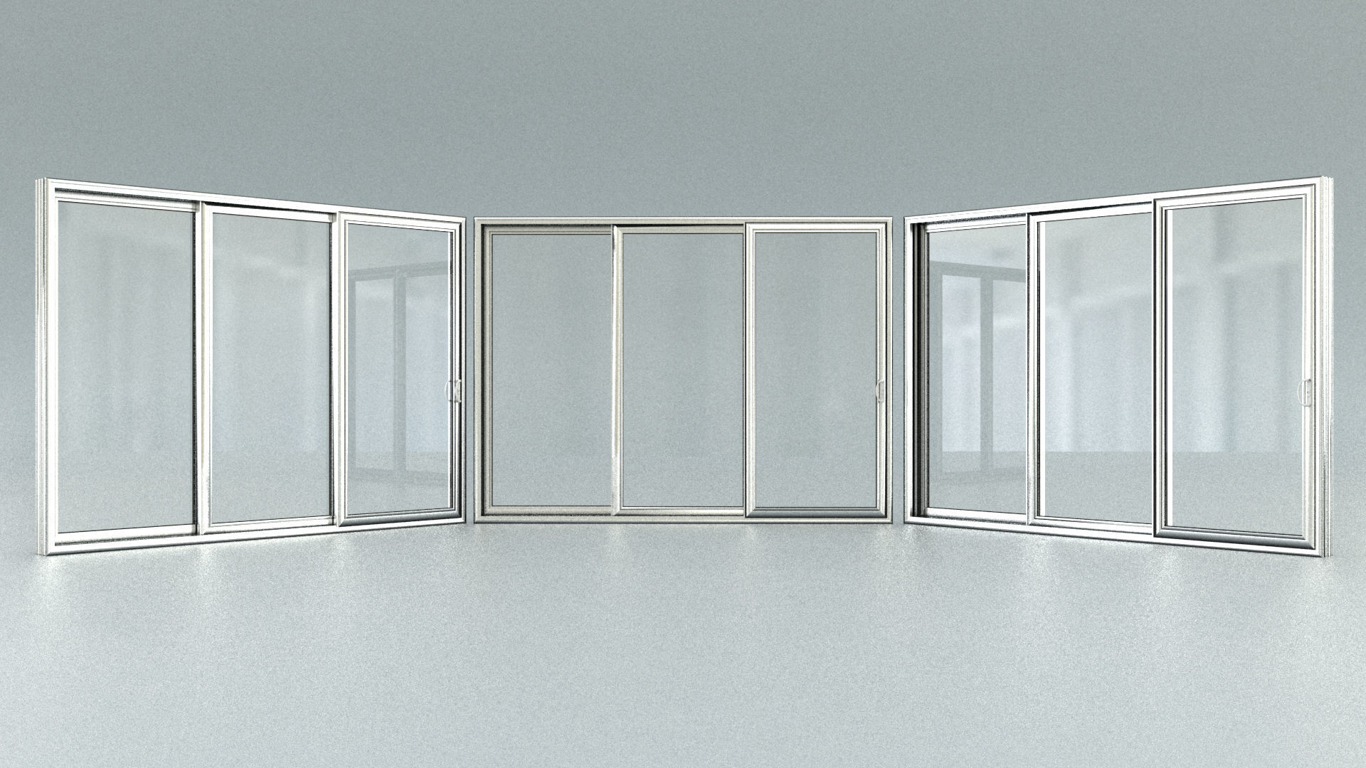 laos Aluminum Stacking Door Low-poly 3D model_3