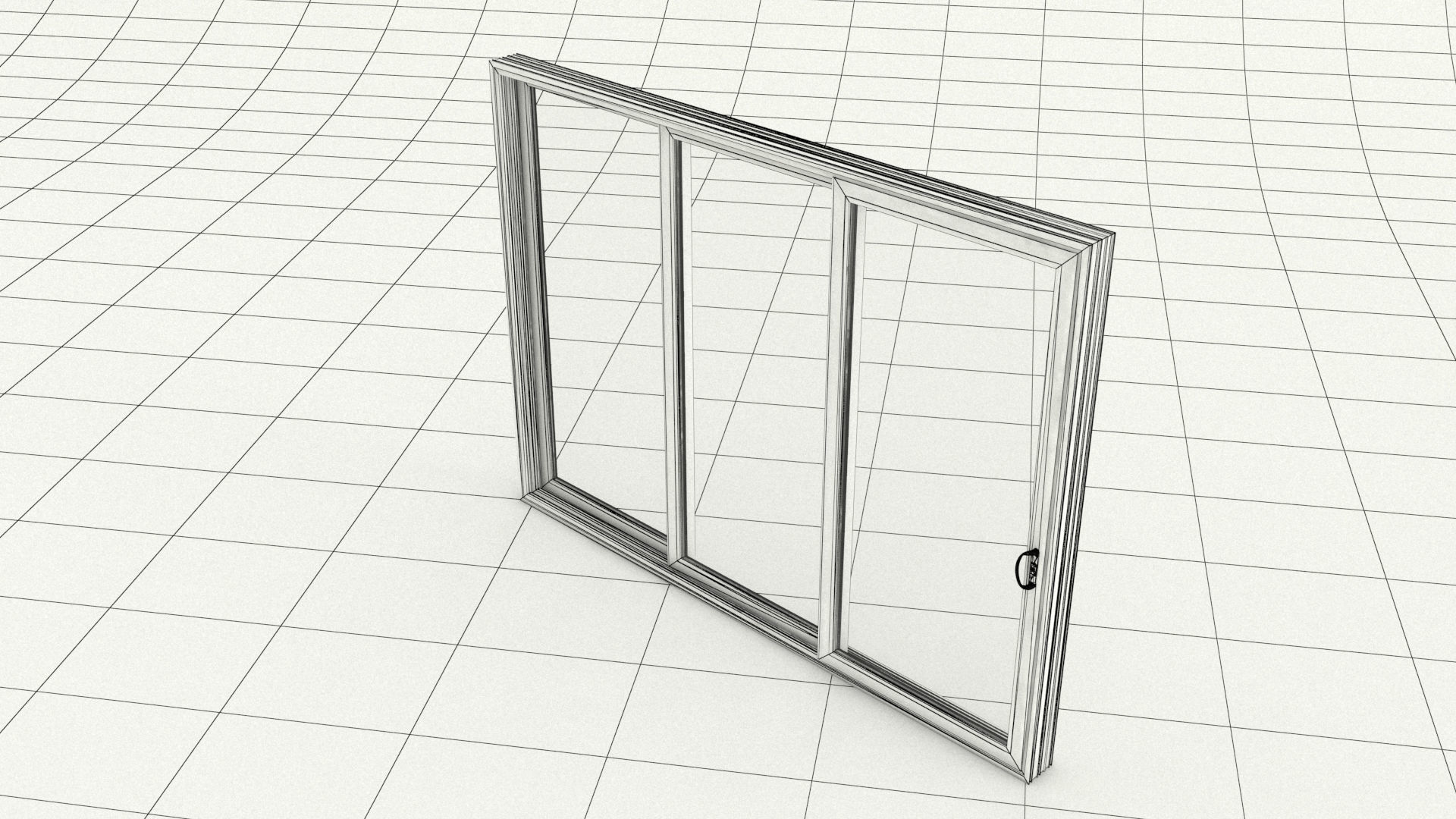 laos Aluminum Stacking Door Low-poly 3D model_8