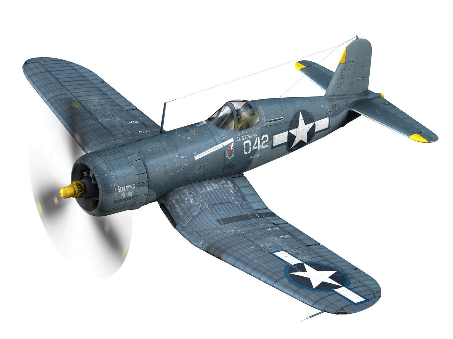 Vought F4U-1A - 042 3D model_2