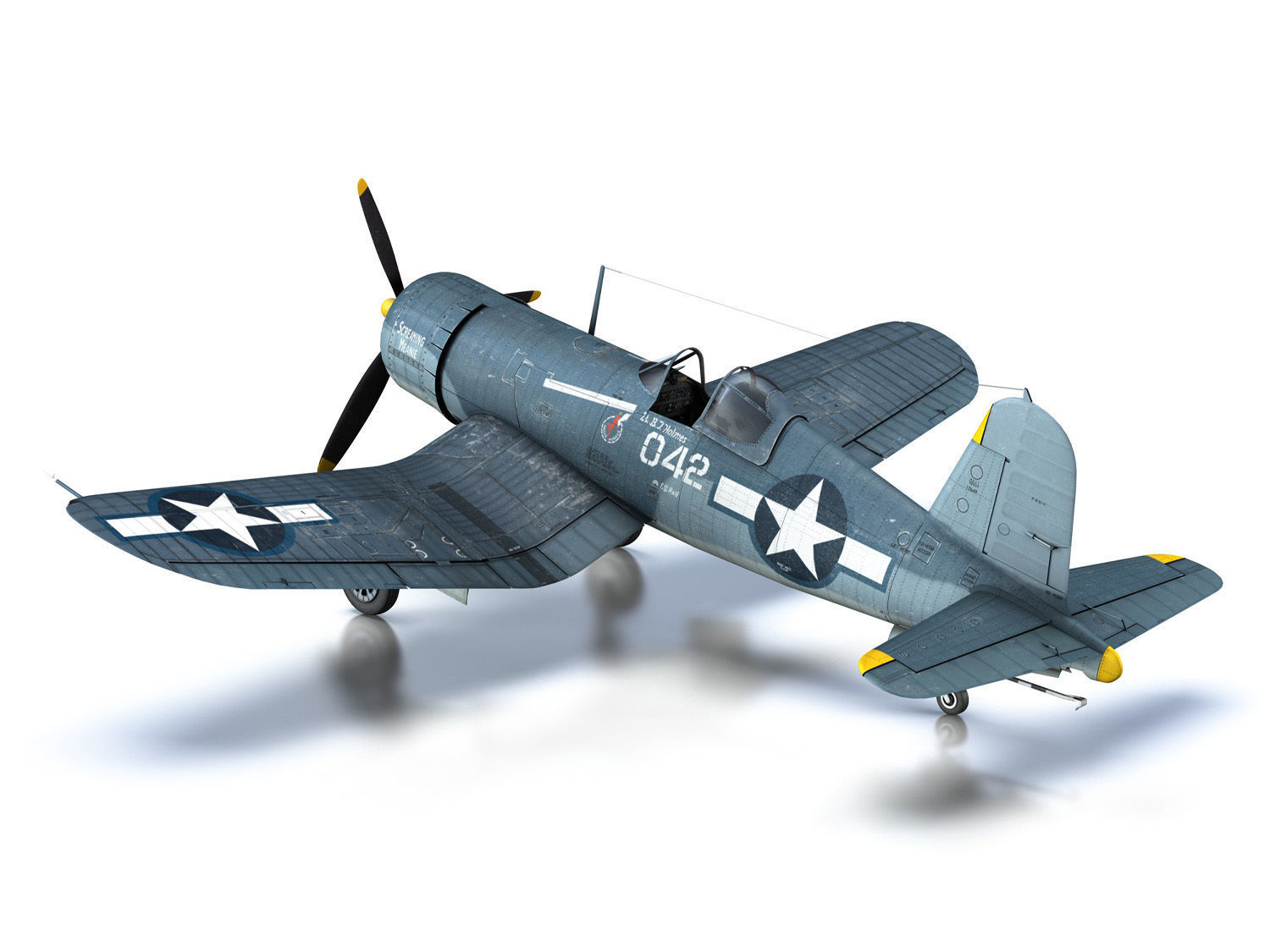 Vought F4U-1A - 042 3D model_17