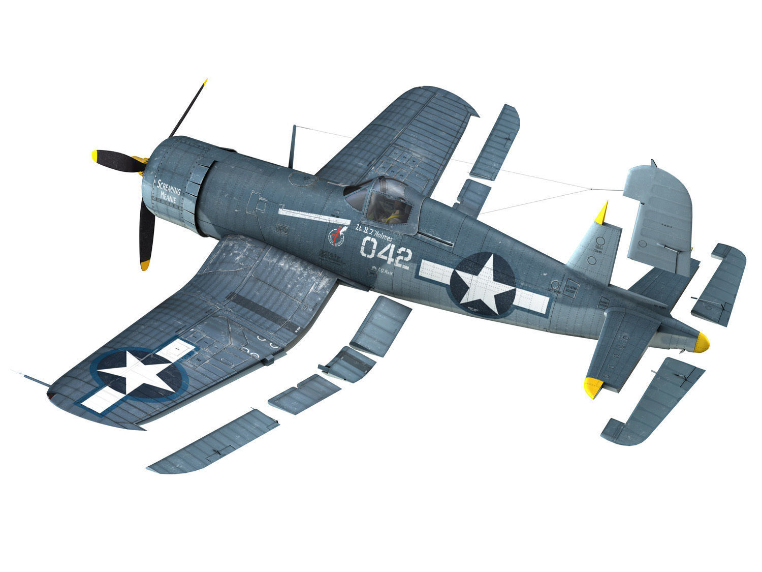 Vought F4U-1A - 042 3D model_26