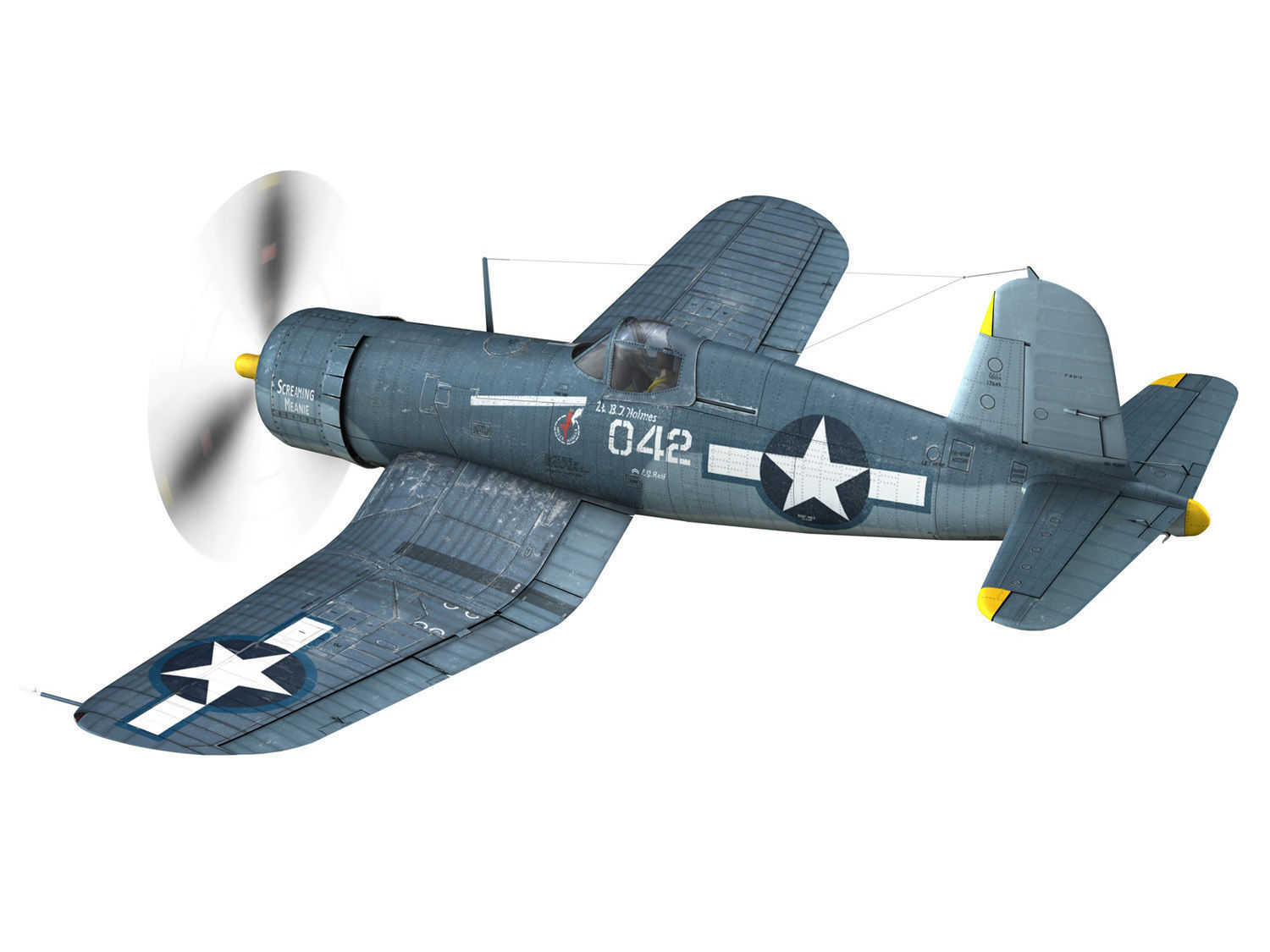 Vought F4U-1A - 042 3D model_4