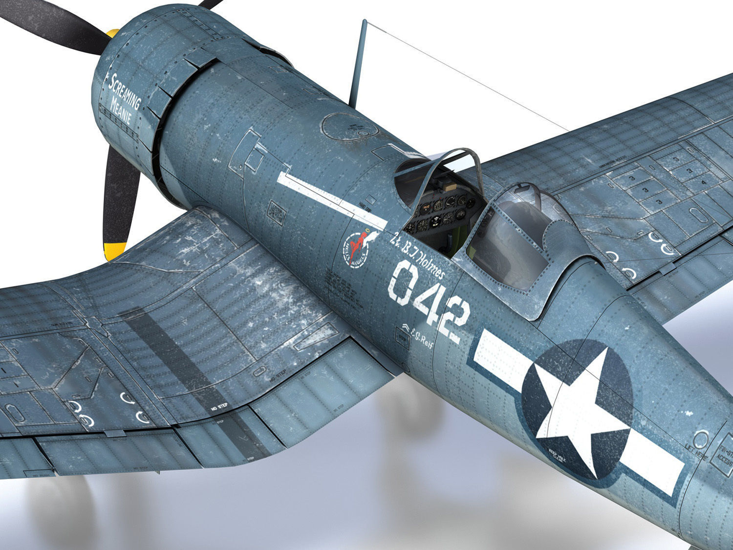 Vought F4U-1A - 042 3D model_23