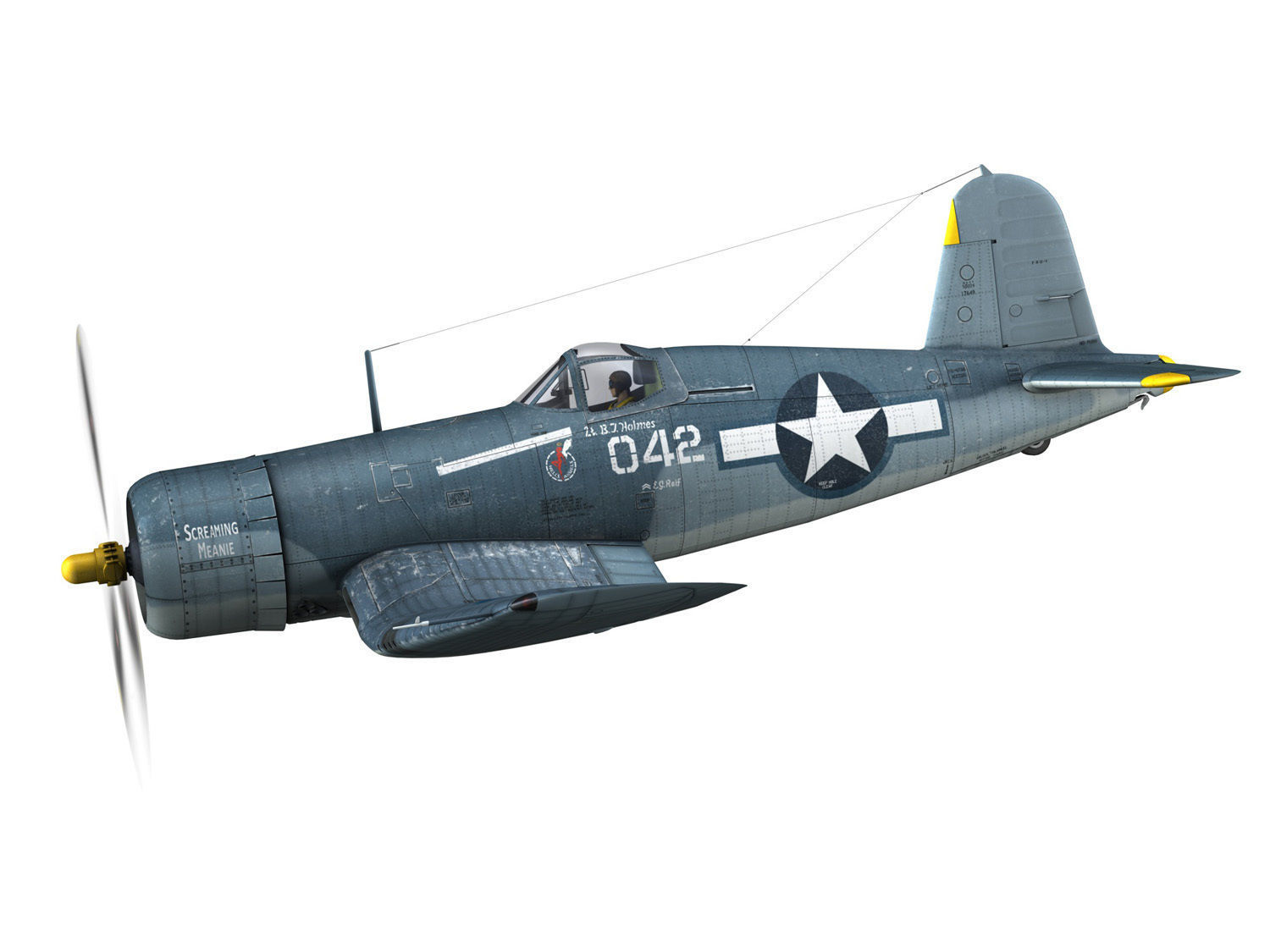 Vought F4U-1A - 042 3D model_1
