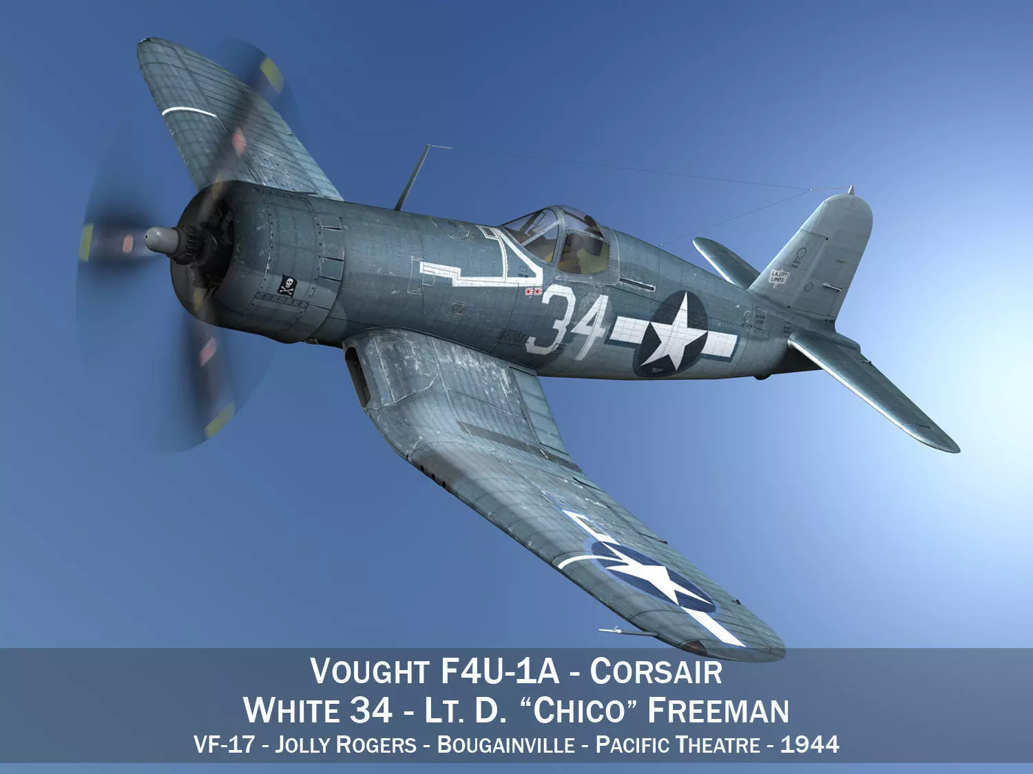 Vought F4U-1A - 34 3D model