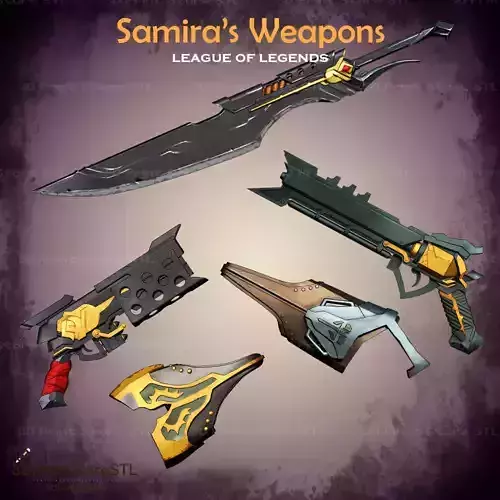 Samira Weapon Cosplay League of Legends - STL File