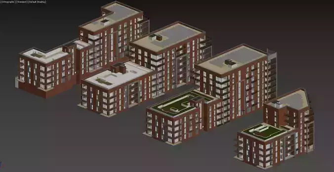 Apartment buildings 3D model