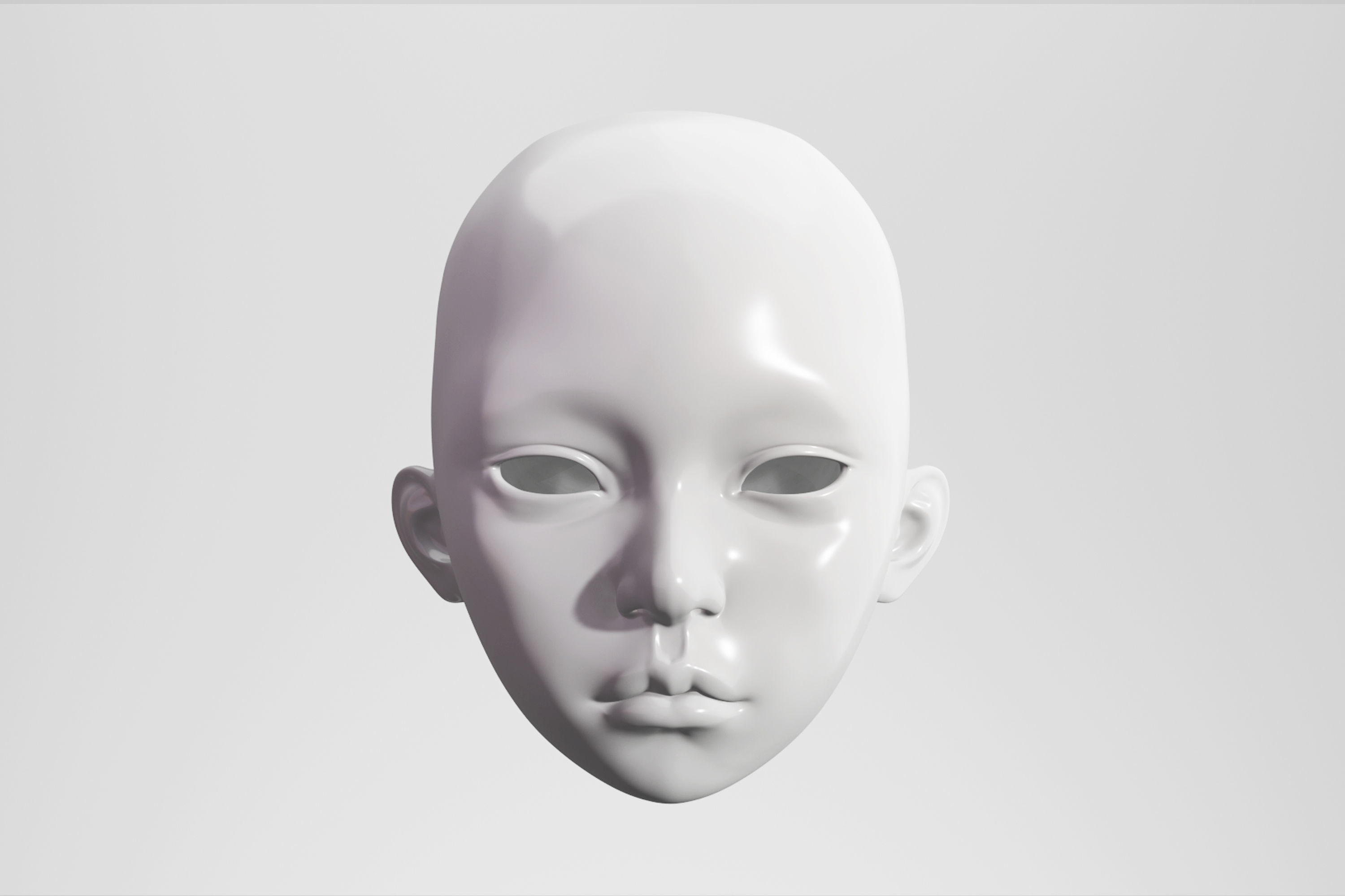 BJD doll 3D doll head model AT001 3D print model_1