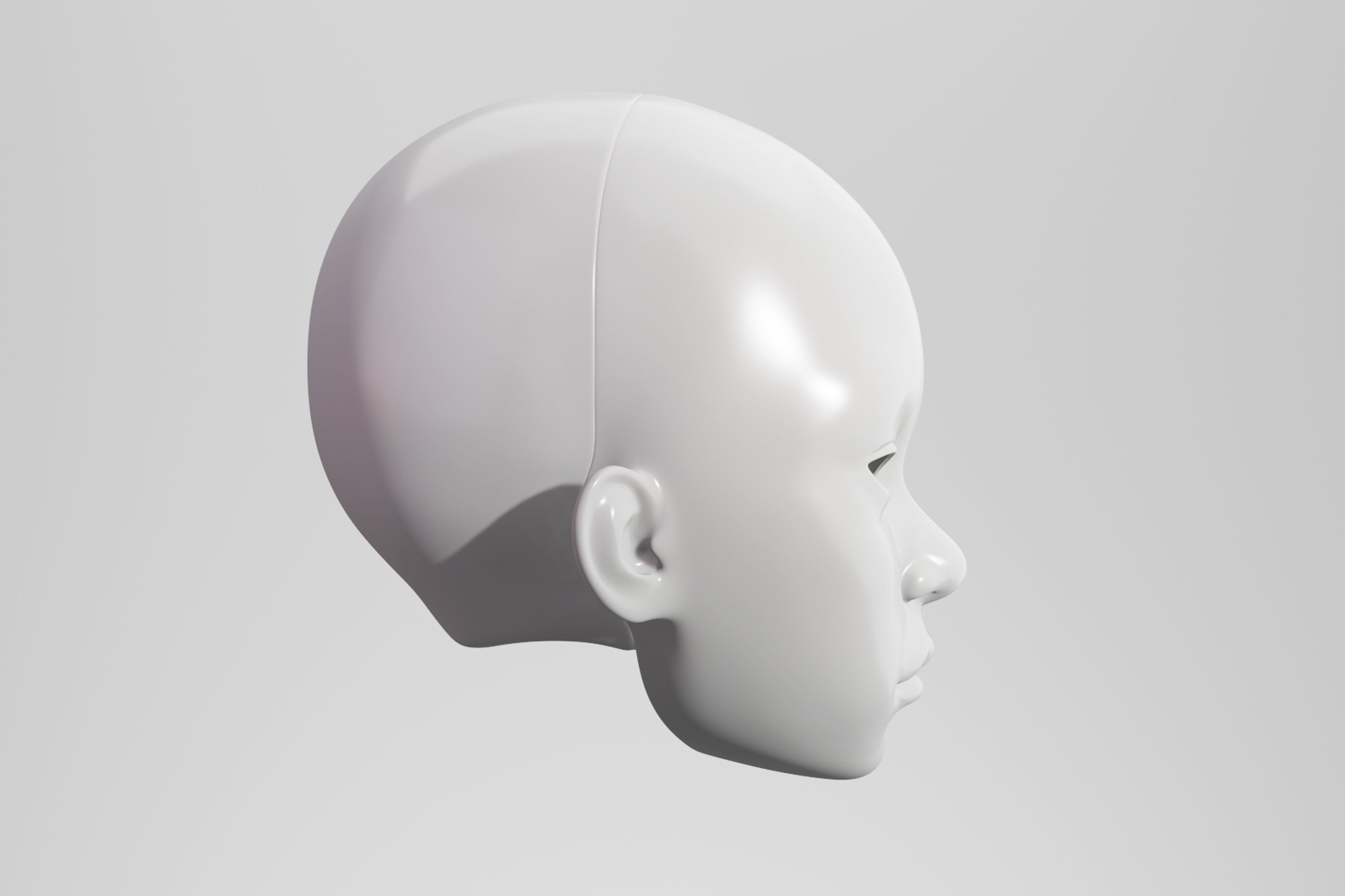 BJD doll 3D doll head model AT001 3D print model_5