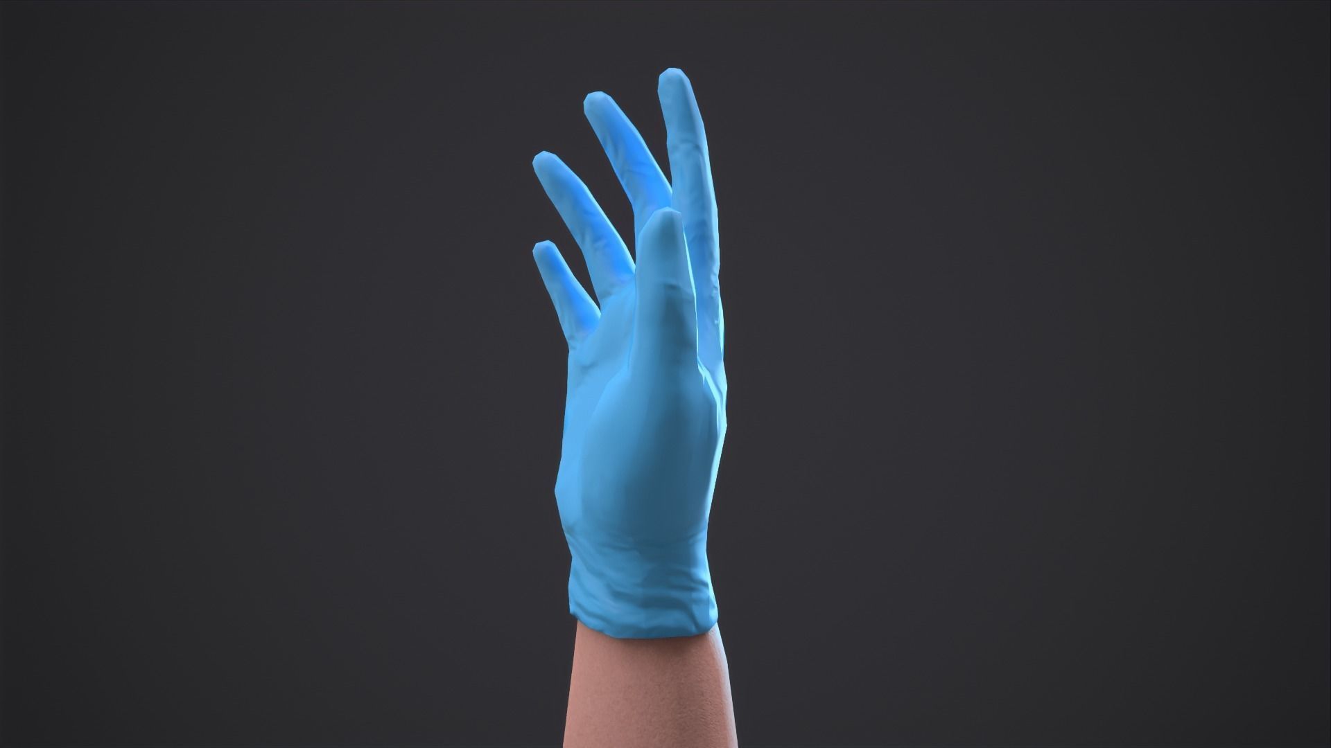 Gloved hand low-poly Low-poly 3D model_4