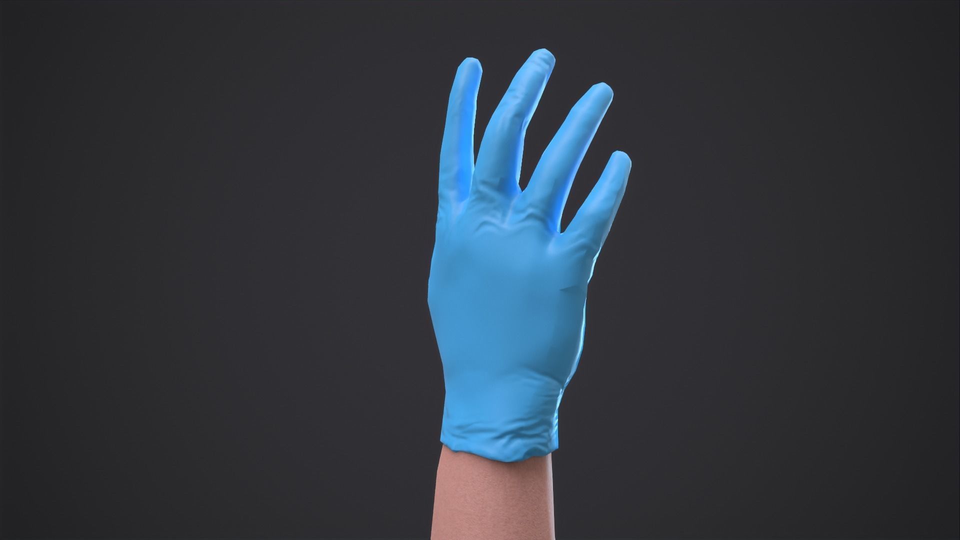 Gloved hand low-poly Low-poly 3D model_7
