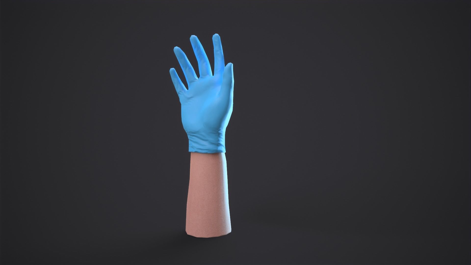 Gloved hand low-poly Low-poly 3D model_11
