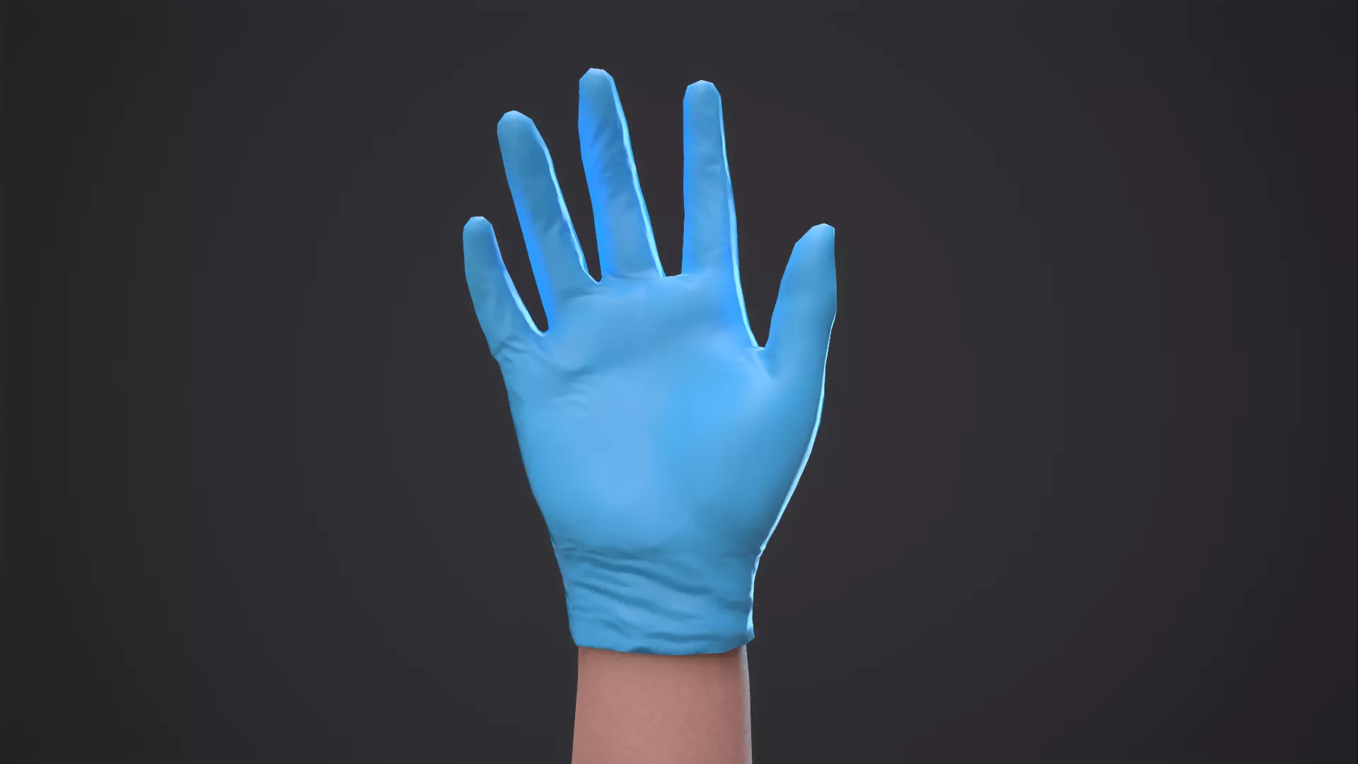 Gloved hand low-poly Low-poly 3D model_0