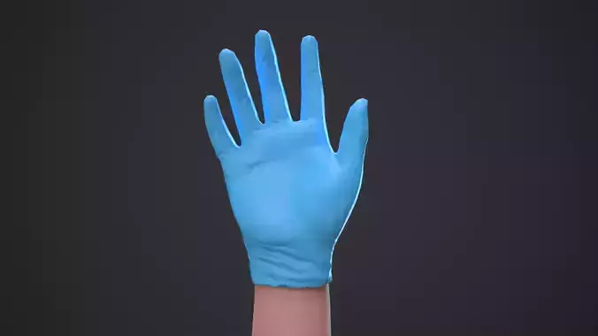 Gloved hand low-poly Low-poly 3D model