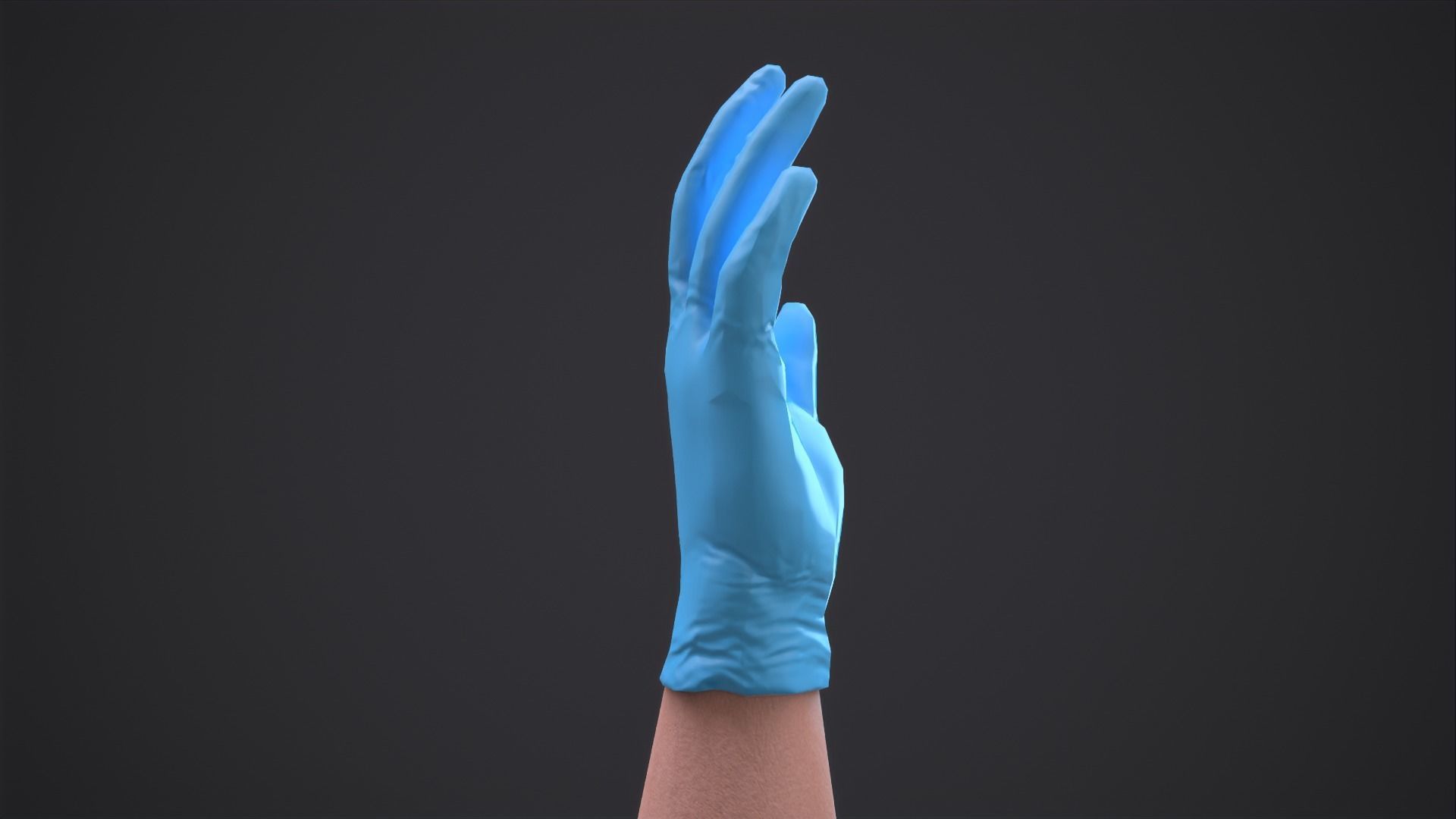 Gloved hand low-poly Low-poly 3D model_8