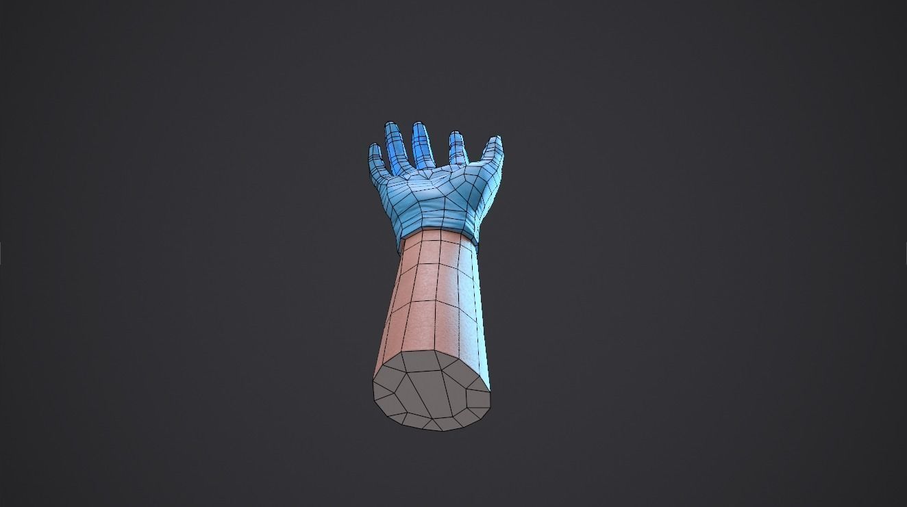 Gloved hand low-poly Low-poly 3D model_3