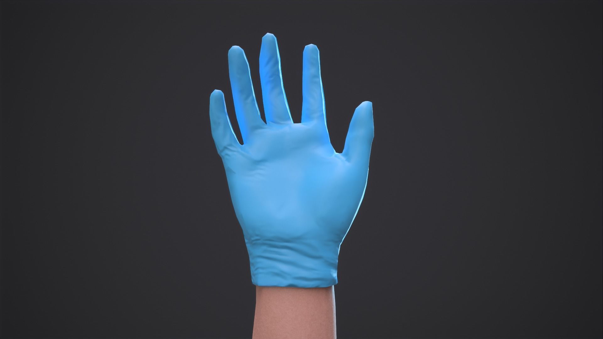 Gloved hand low-poly Low-poly 3D model_9