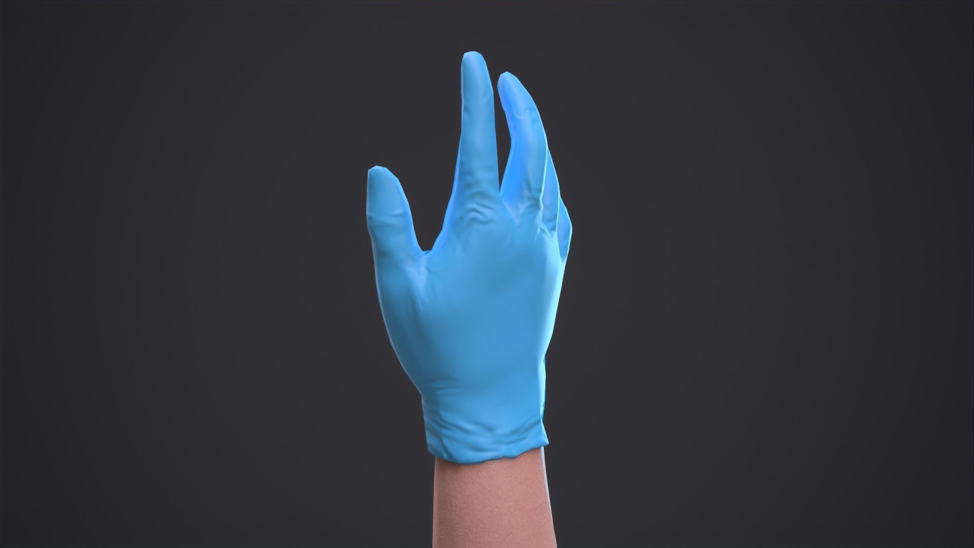 Gloved hand low-poly Low-poly 3D model_5