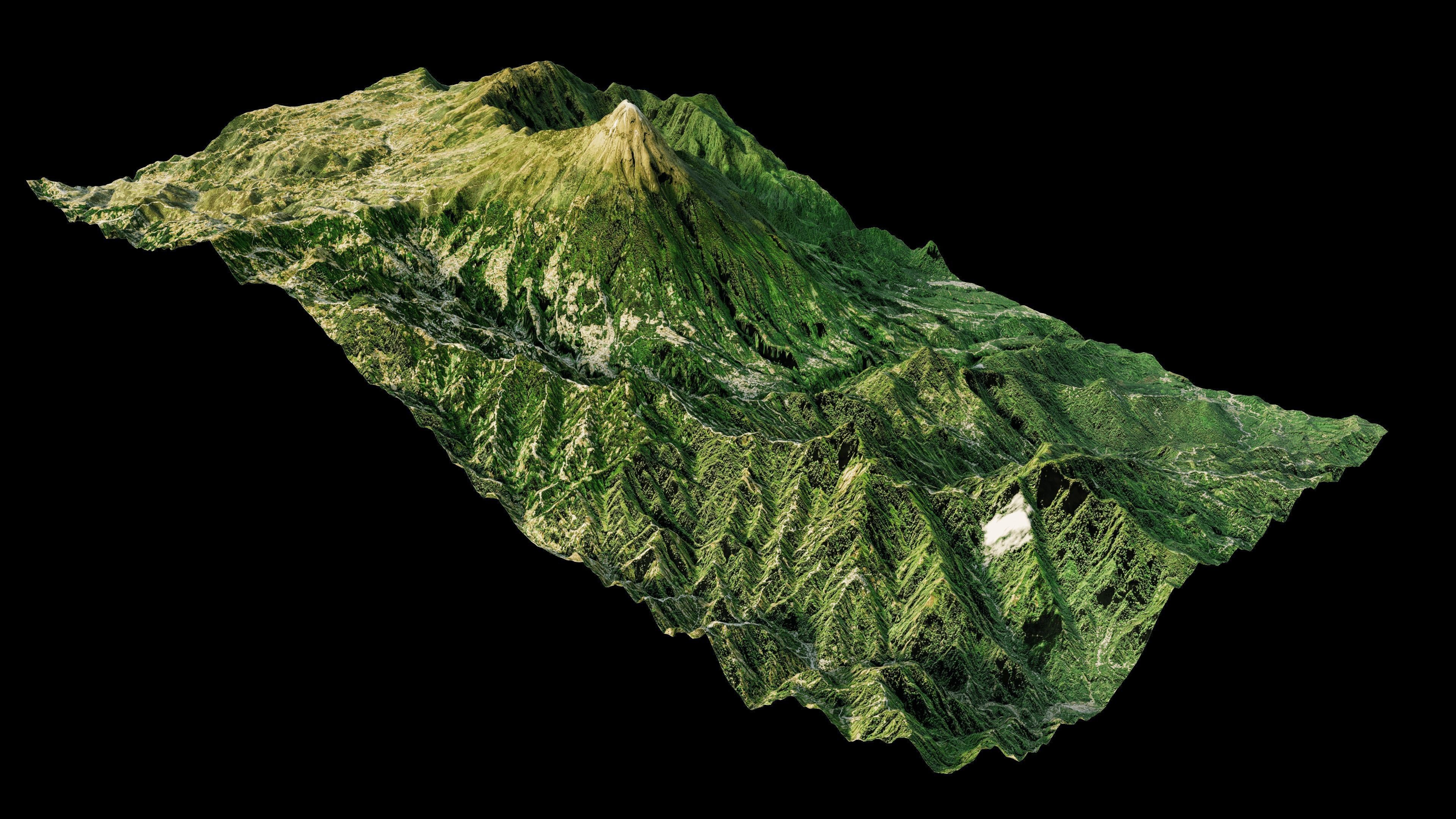 Volcan Tajumulco 3d terrain 3D model_12