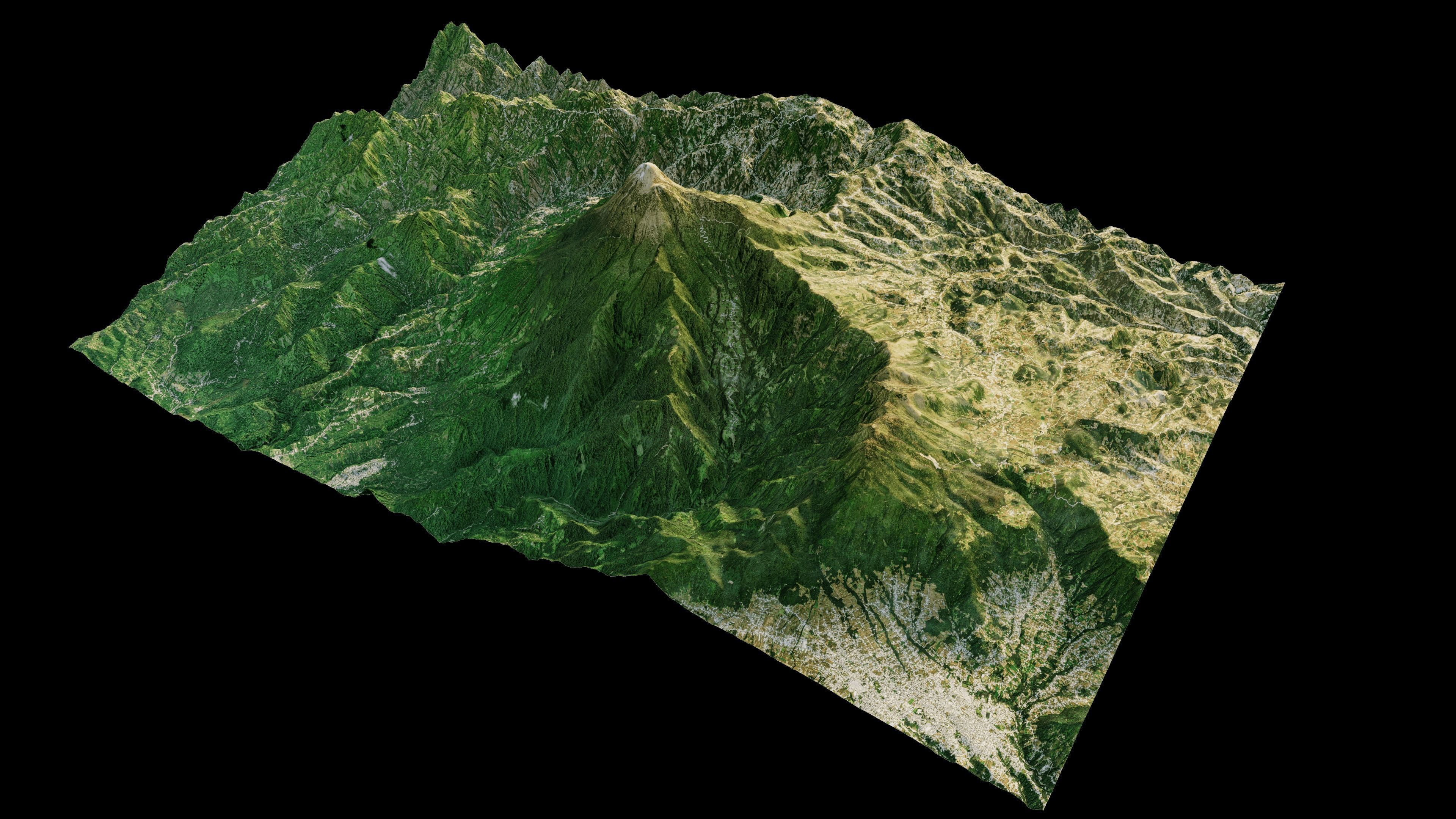 Volcan Tajumulco 3d terrain 3D model_6