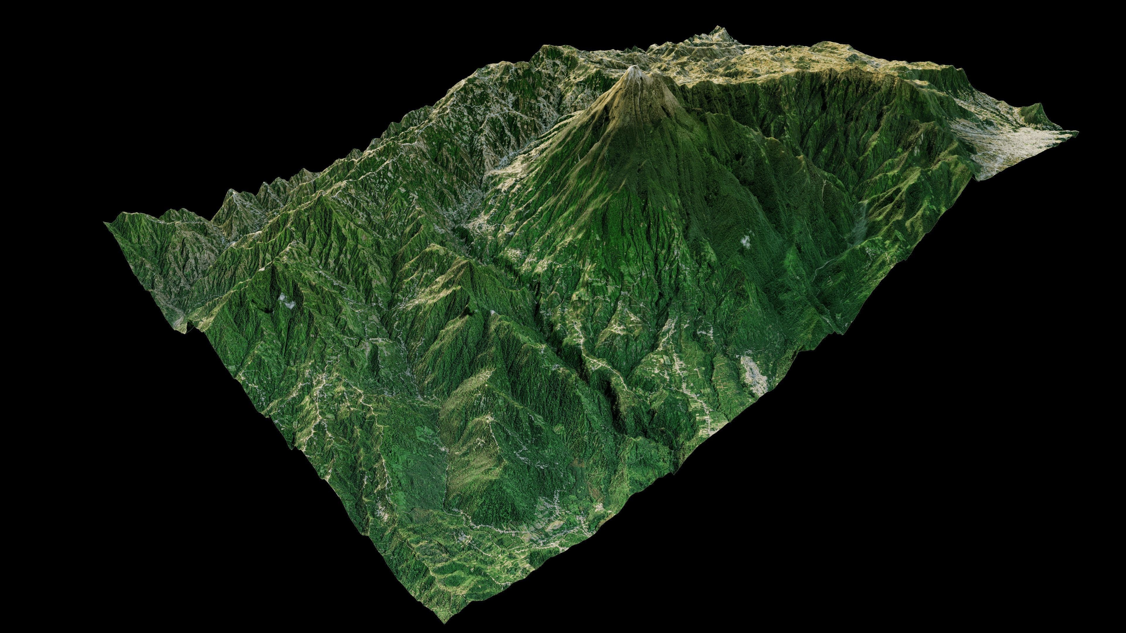 Volcan Tajumulco 3d terrain 3D model_3