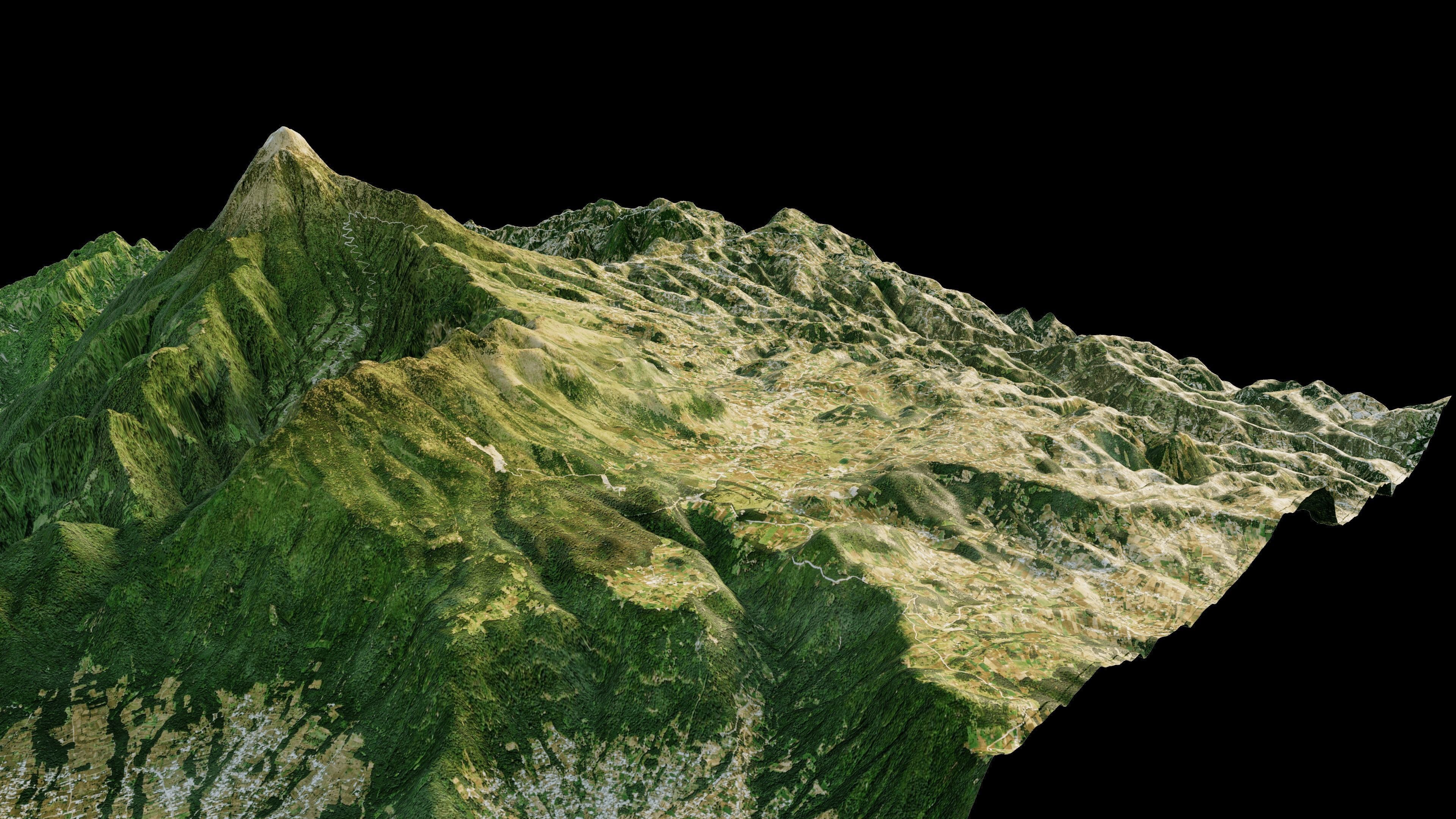 Volcan Tajumulco 3d terrain 3D model_8