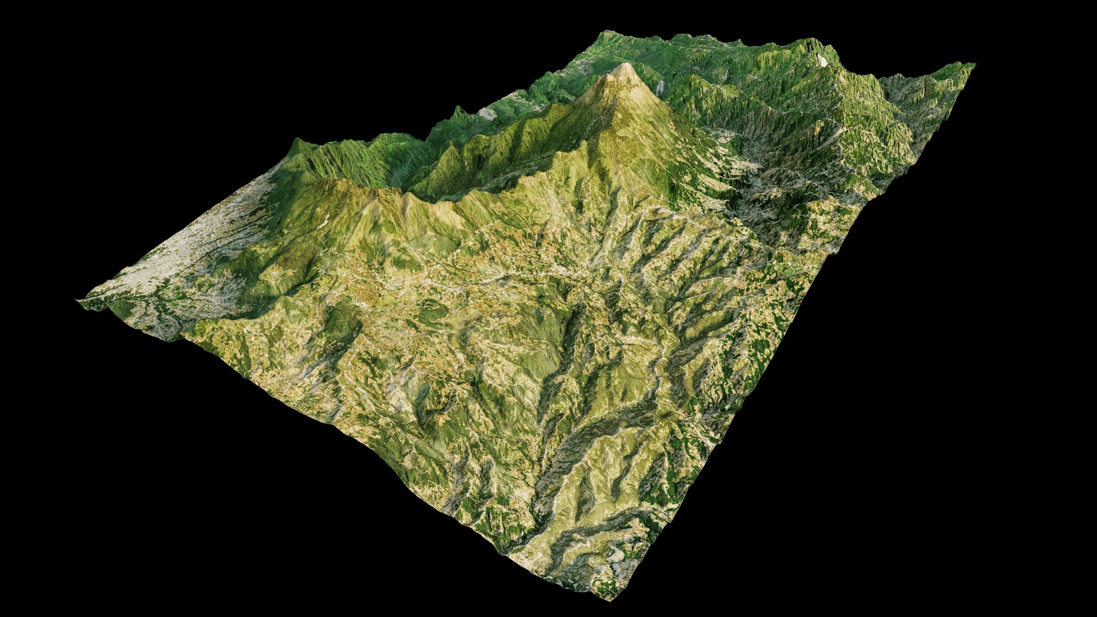 Volcan Tajumulco 3d terrain 3D model_10