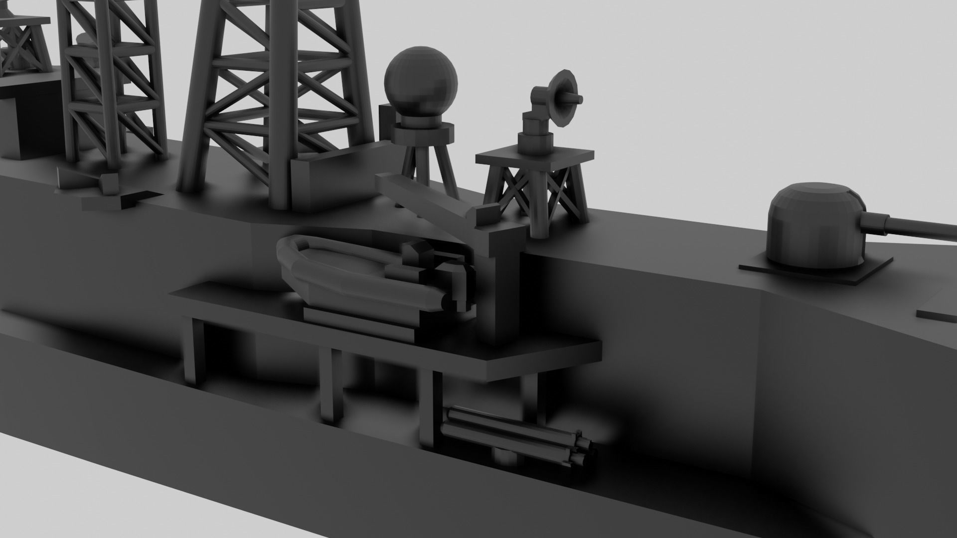 USS Oliver Hazard Perry - Model for small scale printing 3D print model_13