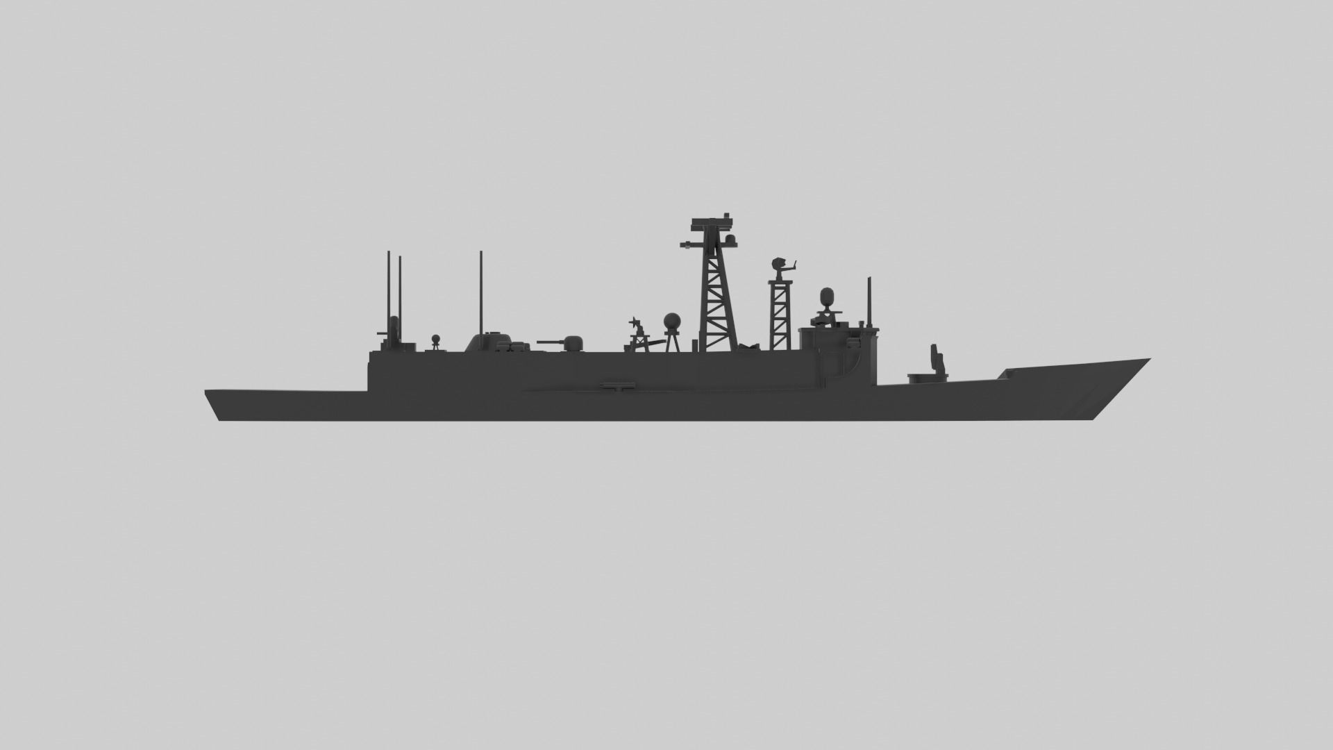 USS Oliver Hazard Perry - Model for small scale printing 3D print model_20