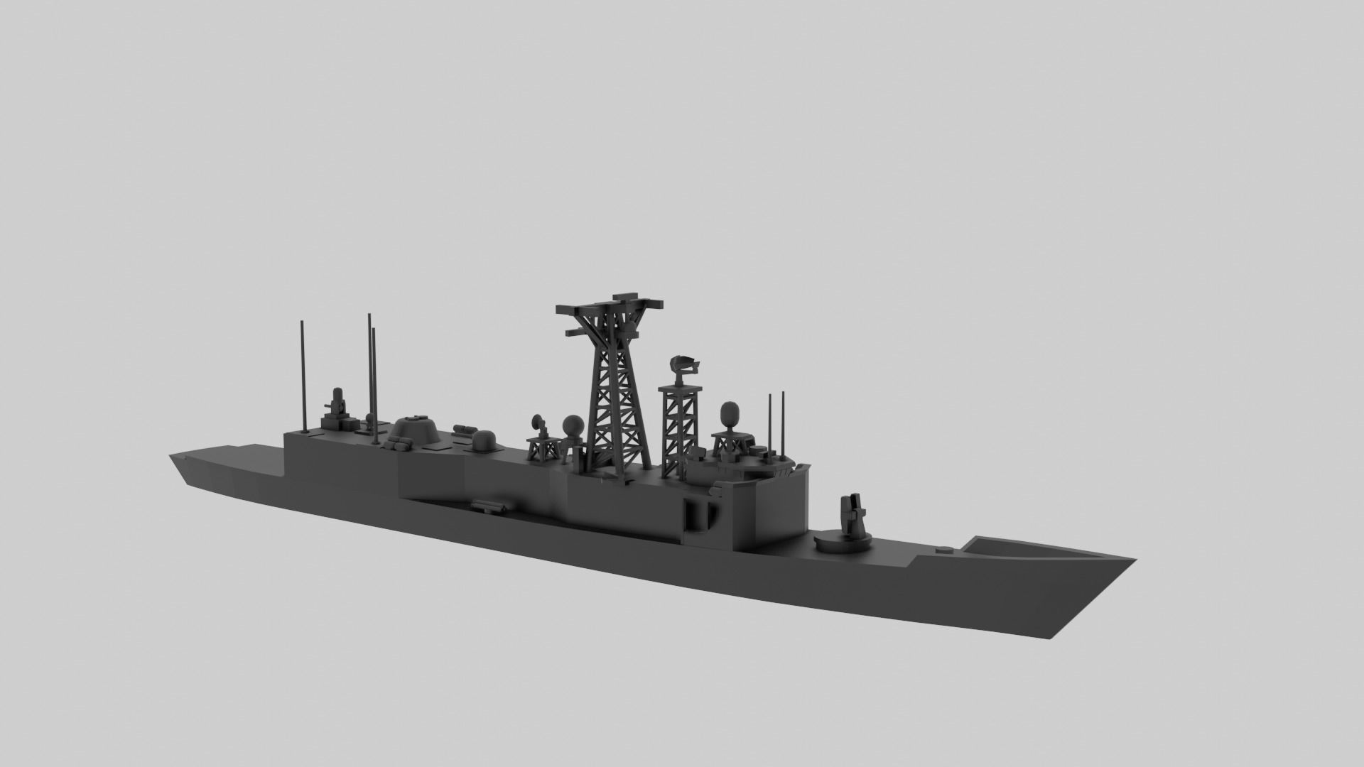 USS Oliver Hazard Perry - Model for small scale printing 3D print model_2