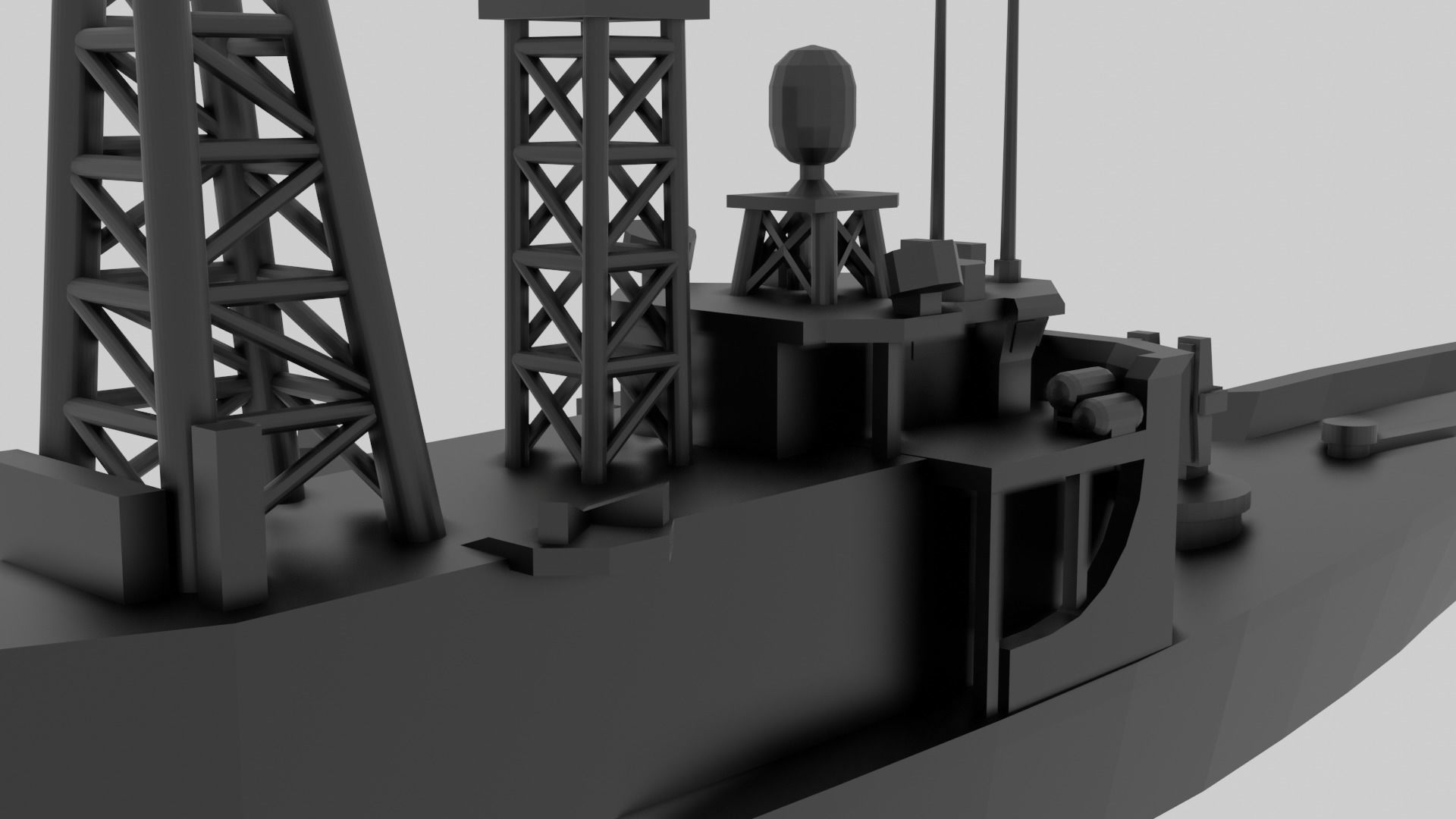 USS Oliver Hazard Perry - Model for small scale printing 3D print model_5