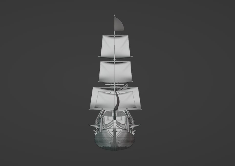Fully 3D Printable Pirate Ship 3D print model_4