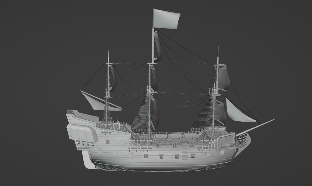 Fully 3D Printable Pirate Ship 3D print model_3